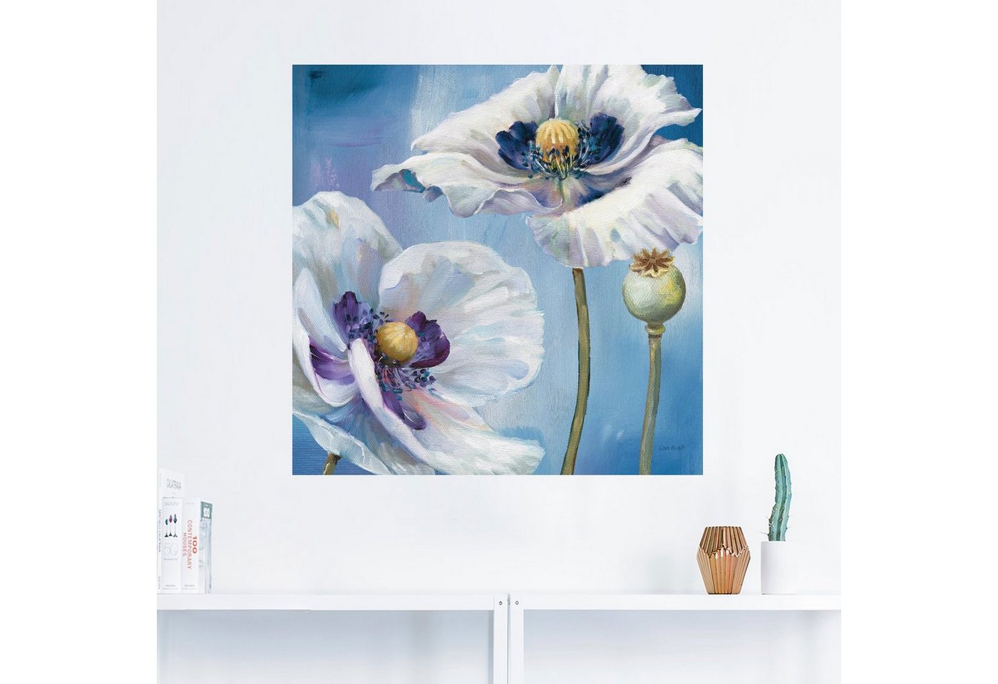Artland Wandbild »Blauer Tanz II«, Blumen (1 Stück), in vielen Größen & Produktarten -Leinwandbild, Poster, Wandaufkleber / Wandtattoo auch für Badezimmer geeignet-HomeTrends