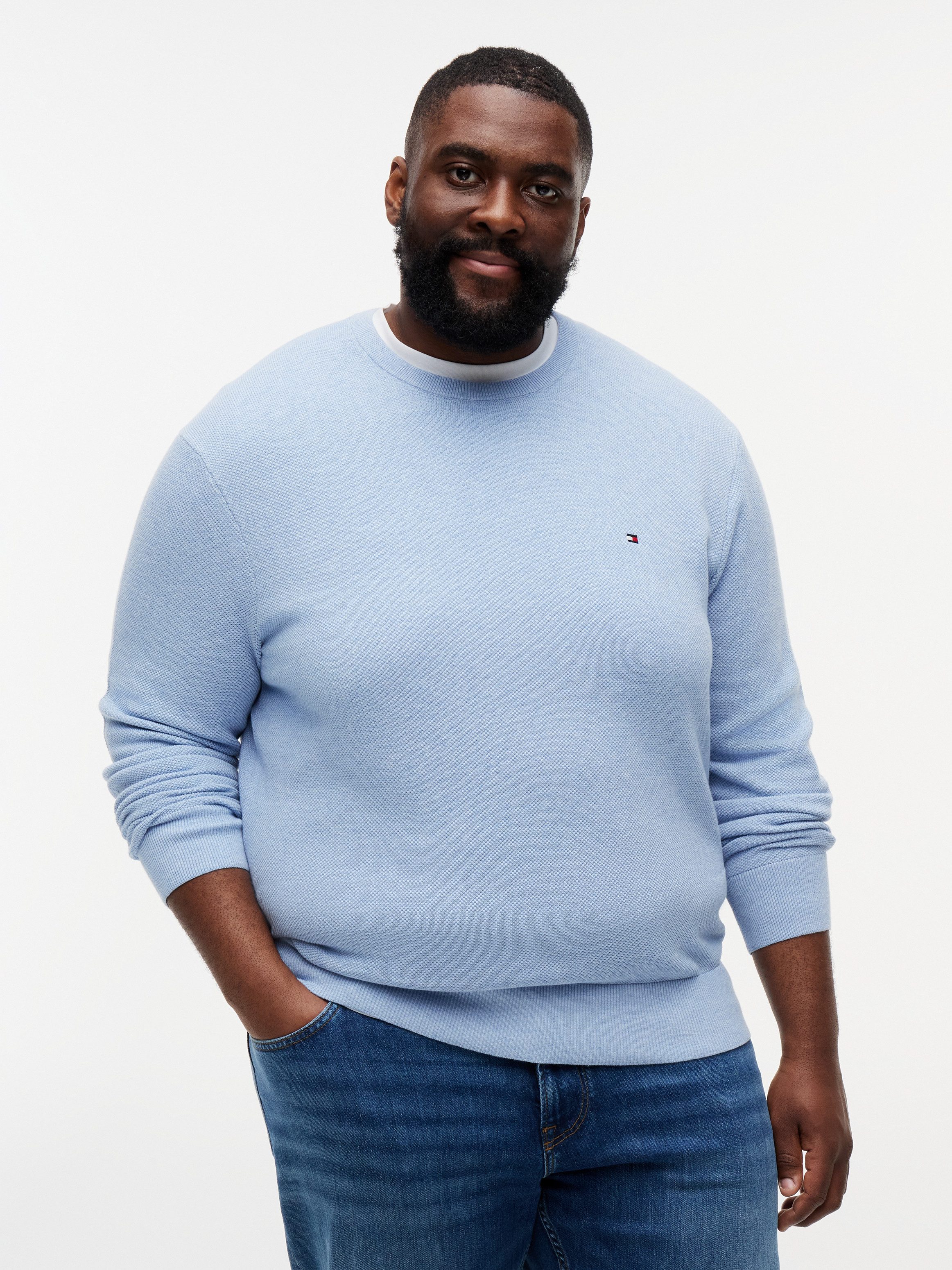 Tommy Hilfiger Big & Tall Rundhalspullover ESSENTIAL STRUCTURE CREW NECK Große Größen, regular fit
