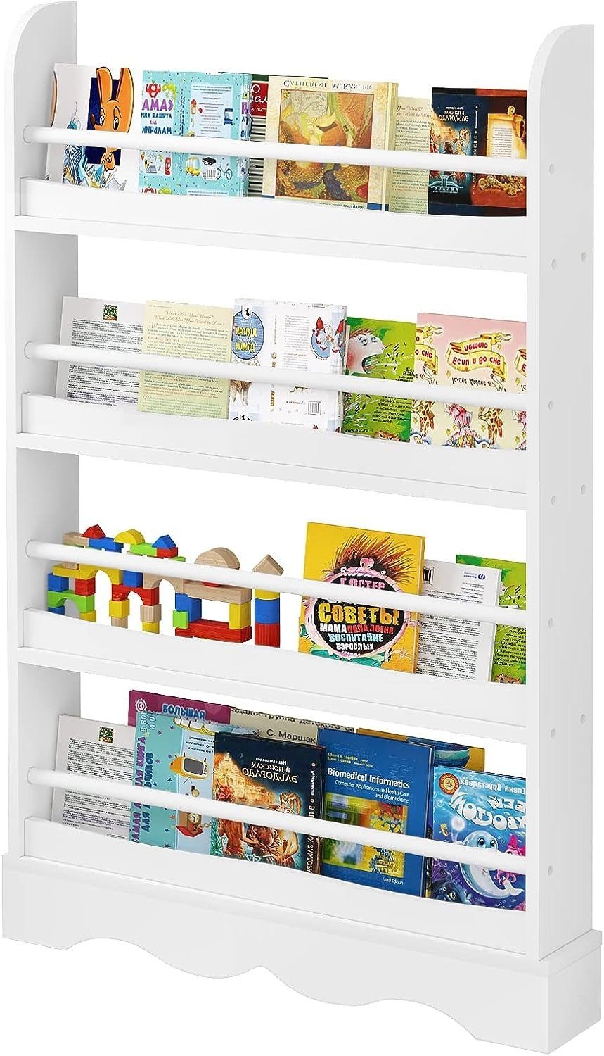 EUGAD Bücherregal, 1-tlg., Kinderregal mit 4 Ebenen aus Holzwerkstoff. Reduzierter Preis € 47,99. Unverbindliche Preisempfehlung € 92,99, (€ 47,99 pro 1 Stk)