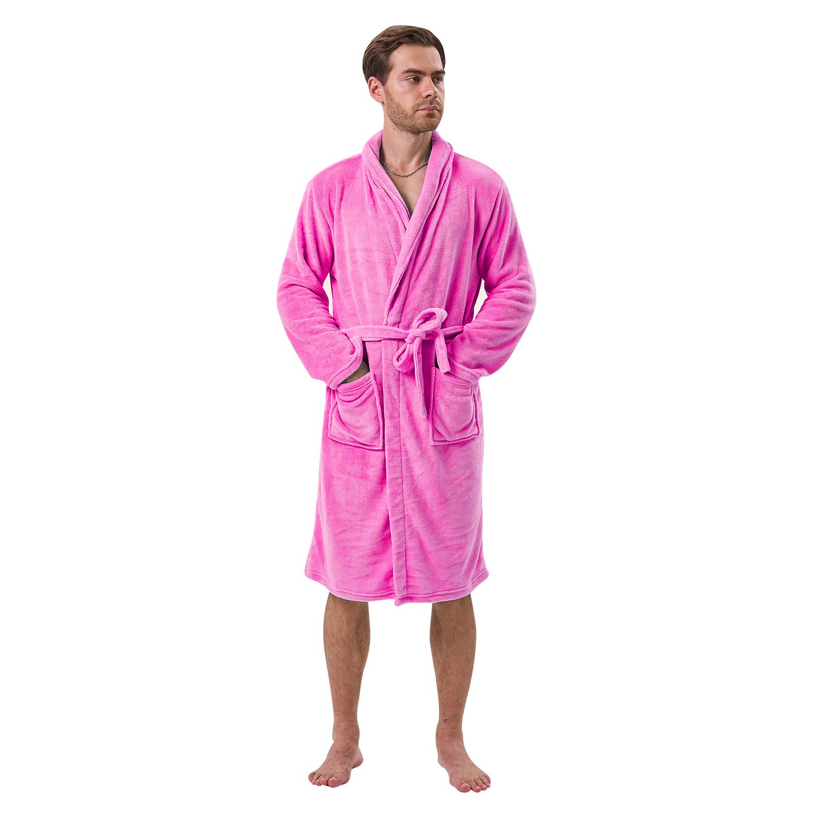 i@home Unisex-Bademantel Bademantel aus Korallenfleece Plüsch weich warm Mo günstig online kaufen