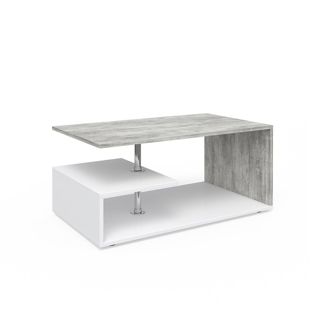 Vicco Couchtisch Guillermo, Weiß/Beton, 91 x günstig online kaufen