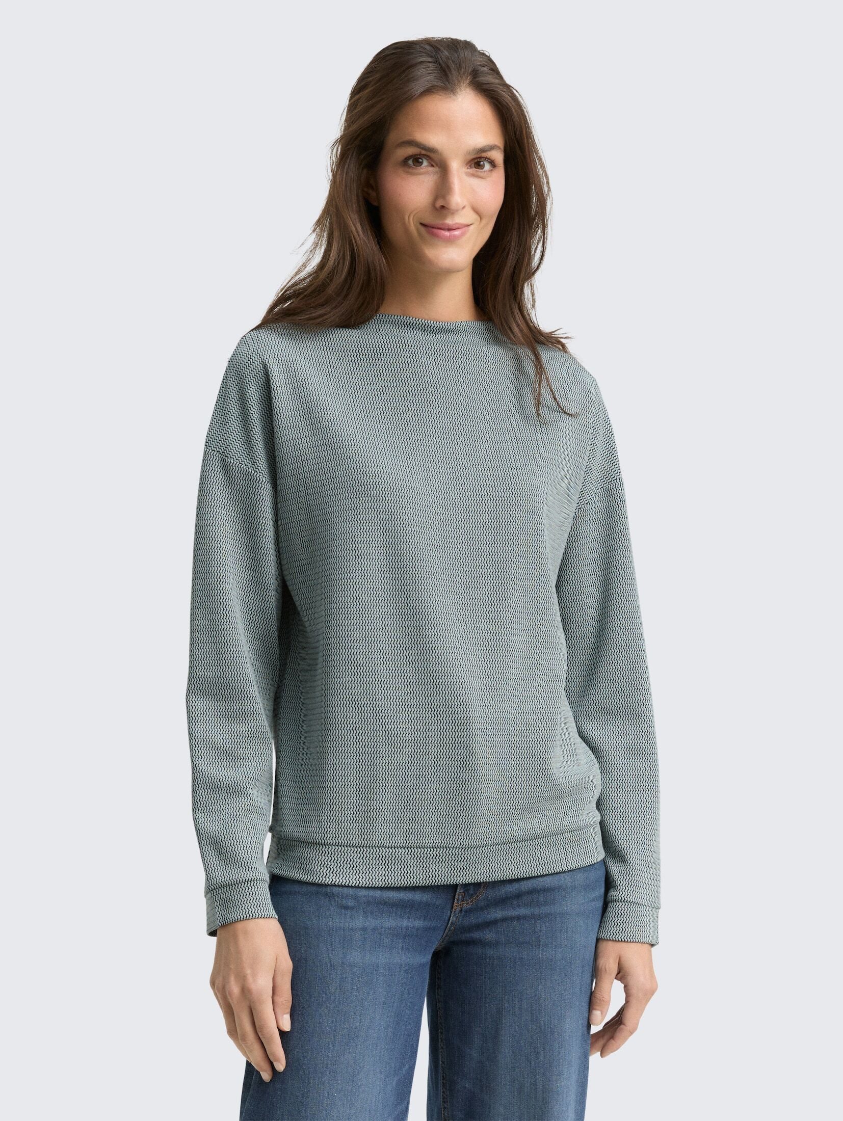 TOM TAILOR Sweatshirt Strick & Толстовки Loose Fit Sweatshirt mit Stehkragen