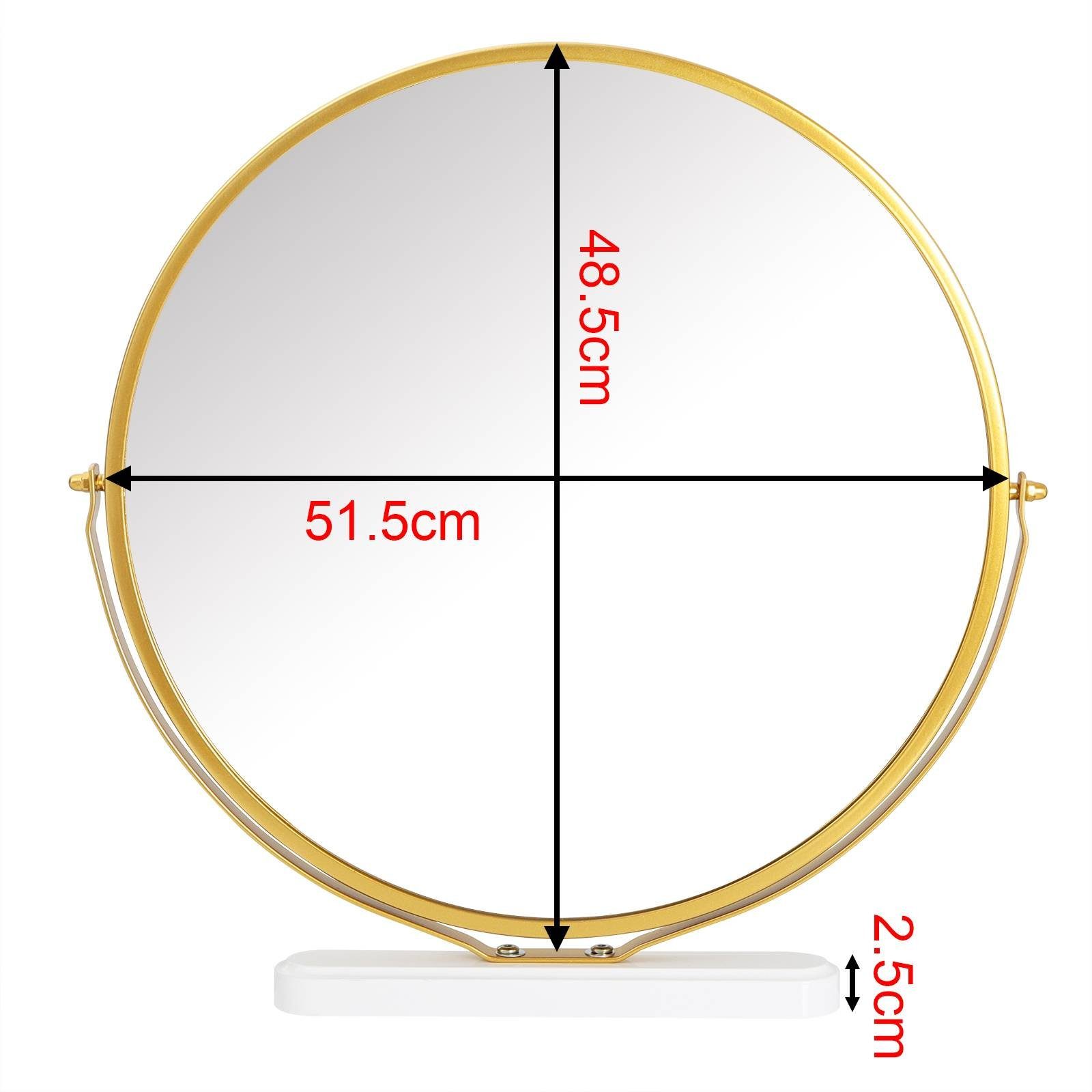Woltu Kosmetikspiegel (1-St), Standspiegel Rund Make-Up Spiegel 360°drehbar