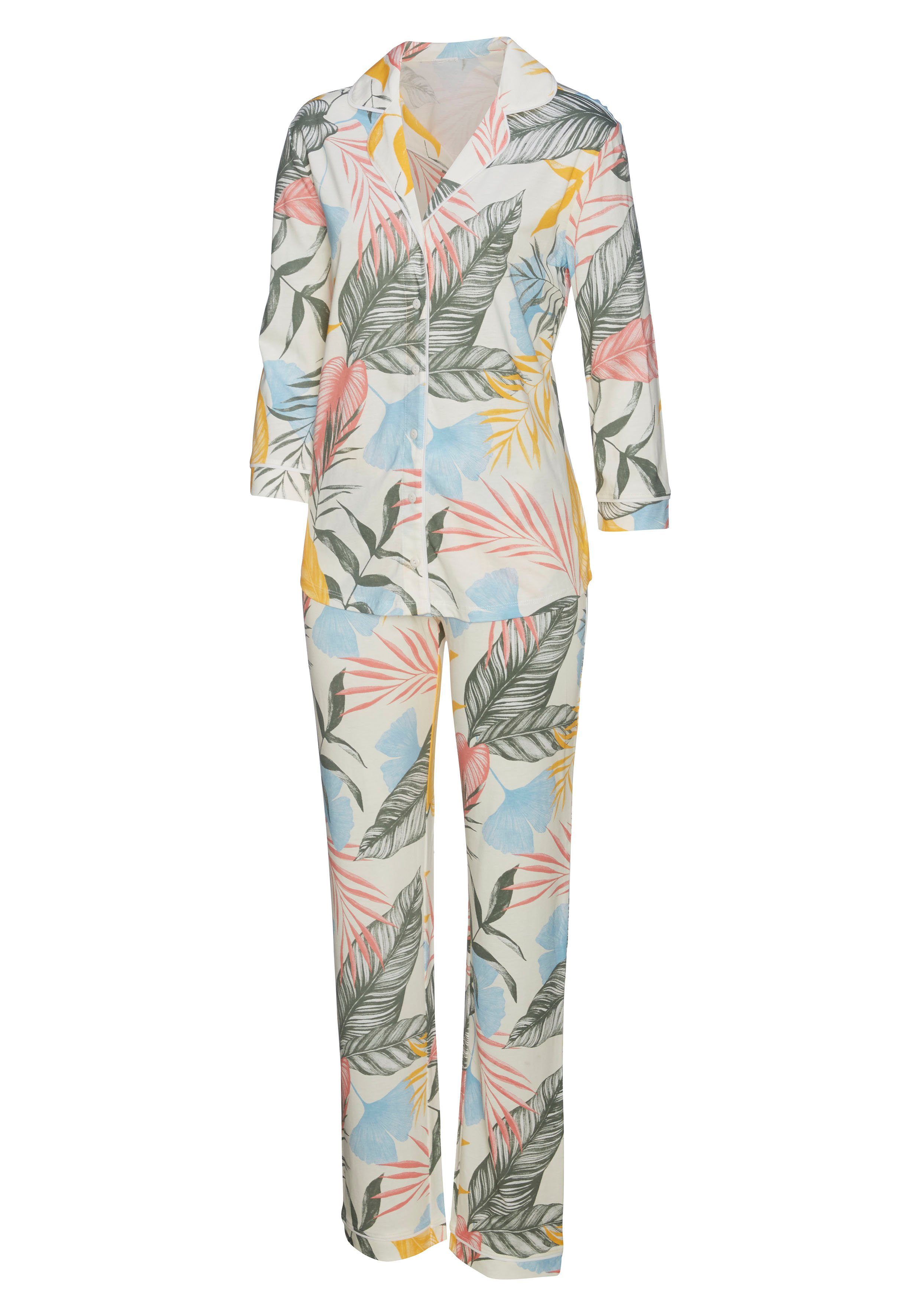 Vivance Dreams Pyjama mit floralem Druck gemustert-allover