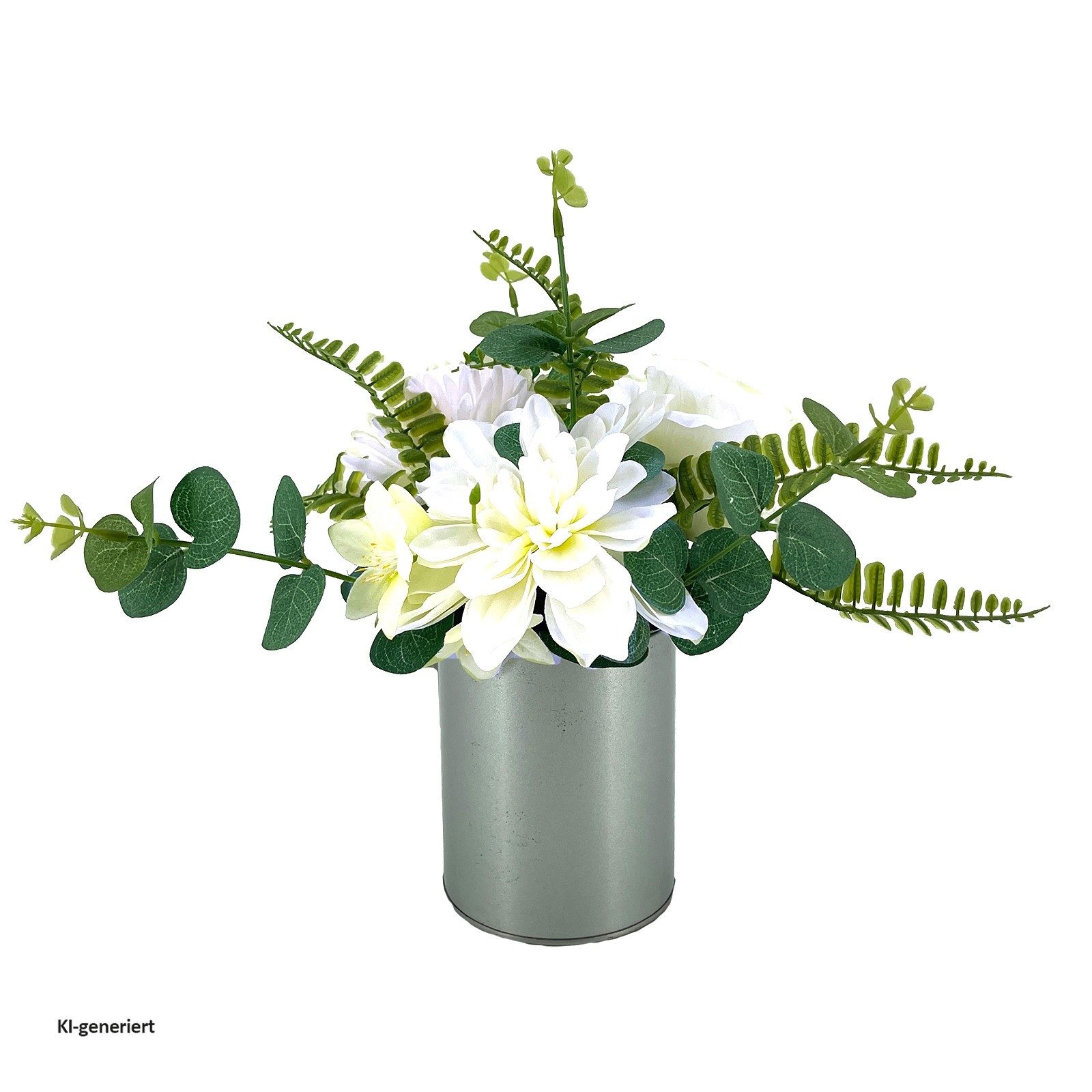Kunstblume Kunstblume weiße Jasmin in Vase Leilani, NTK-Collection, Höhe 28 cm, Kunstpflanze Dekoration Jasminblüte