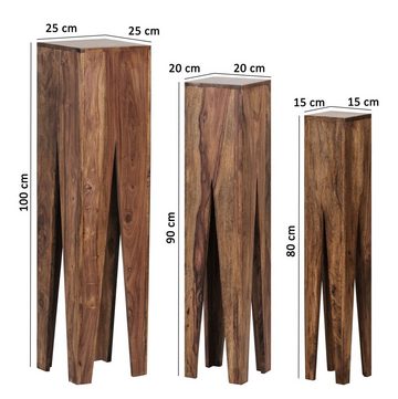 KADIMA DESIGN Satztisch Giraffenbein-Beistelltischset: Rustikales Ambiente mit Massivholz