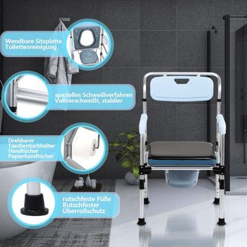 Clanmacy Toiletten-Stuhl Toilettenstuhl Duschhocker Standfesten Stuhl Toilettenhilfe Nachtstuhl