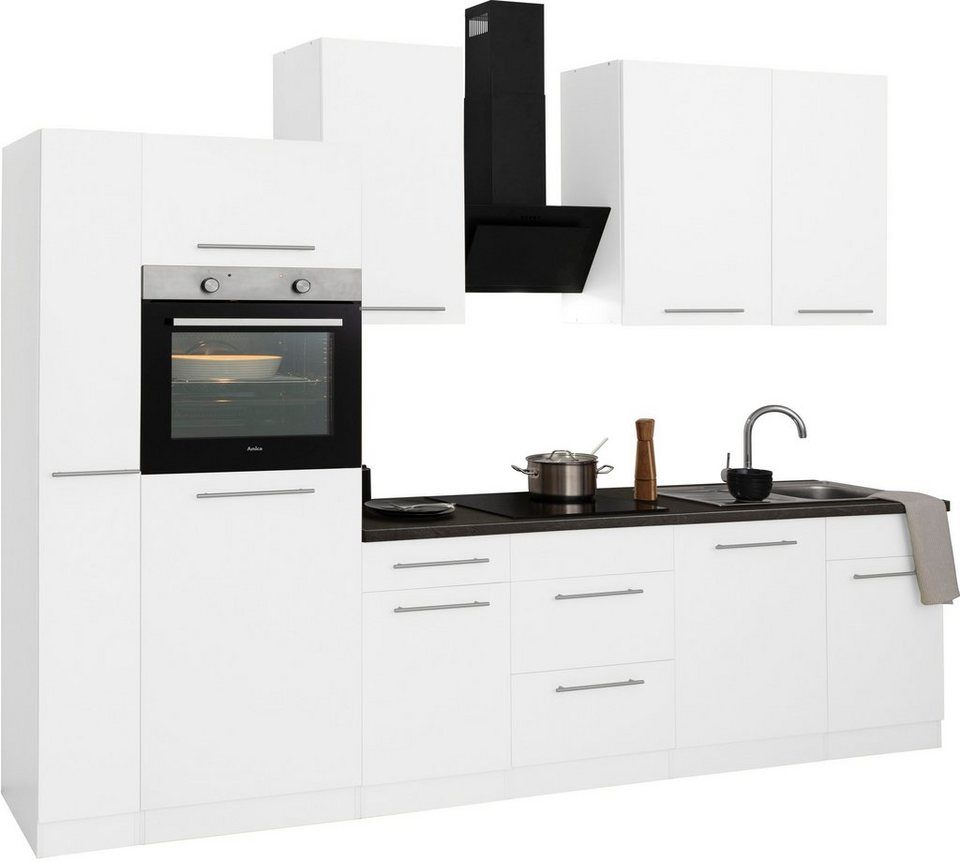 wiho Küchen Küchenzeile Unna, mit E-Geräten, Breite 310 cm, Wahlweise mit  Aufbauservice