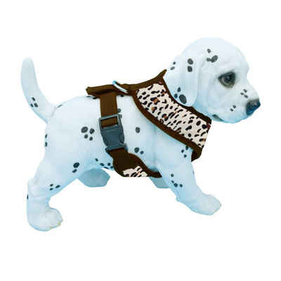 Alvonja Hunde-Geschirr Hundegeschirr kleine, mittlere, große Hunde Welpen Leo braun, Polyester, verstellbar, verschiedene Größen