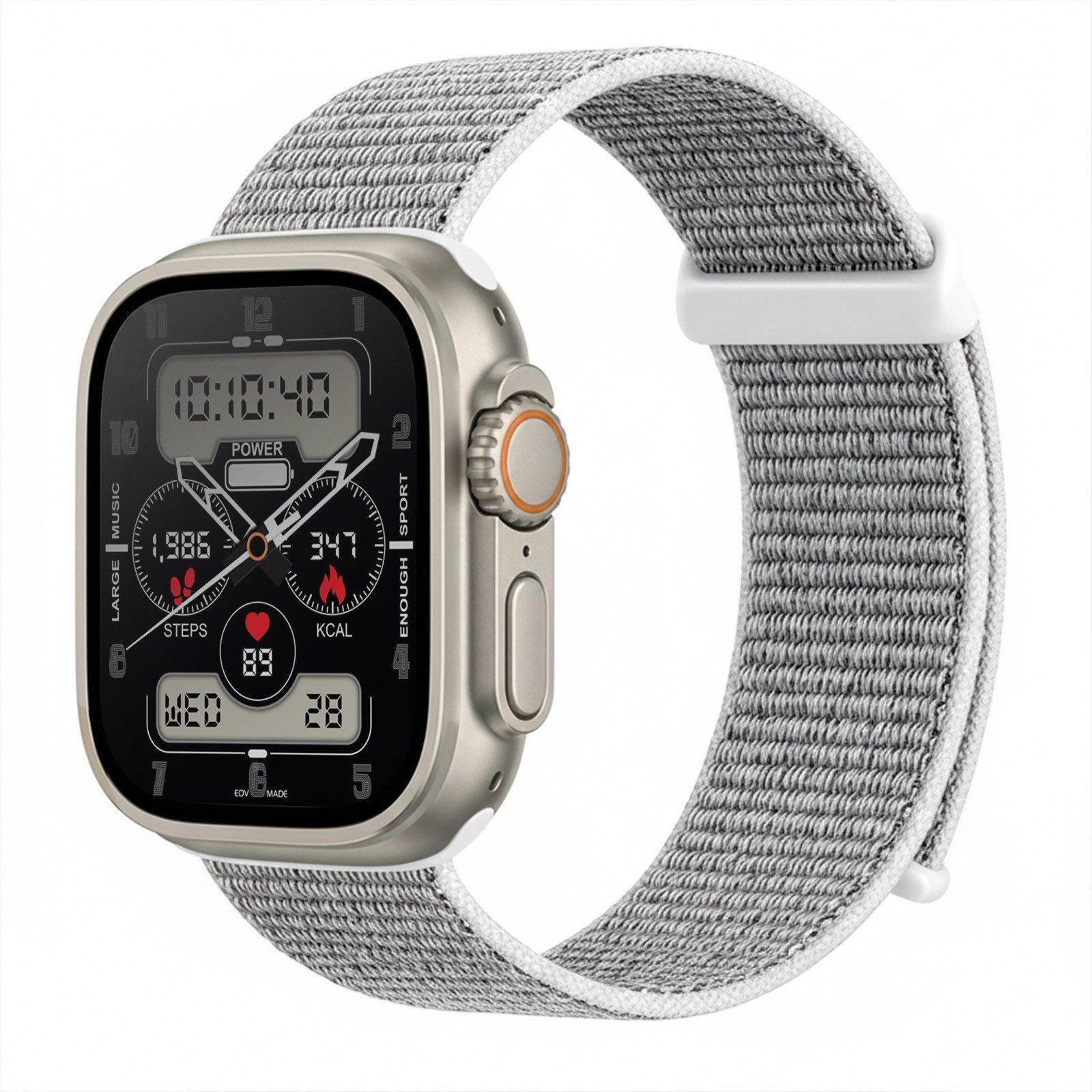 Tec-Expert Smartwatch-Armband für Apple Watch Ultra 2 49 mm Armband Ersatz Wechsel Band, Nylon Textil mit Klettverschluss, stufenlos Verstellbar, atmungsaktiv