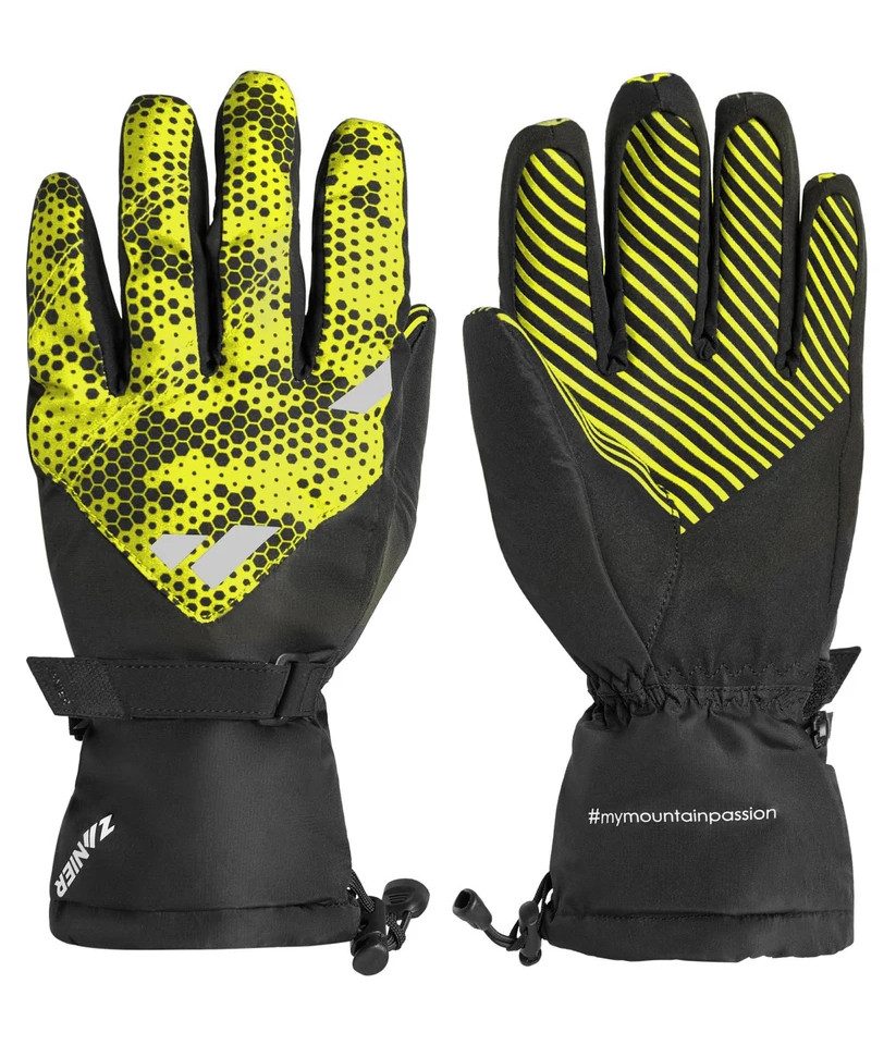 Zanier Skihandschuhe Dienten STX Junior schwarz lime