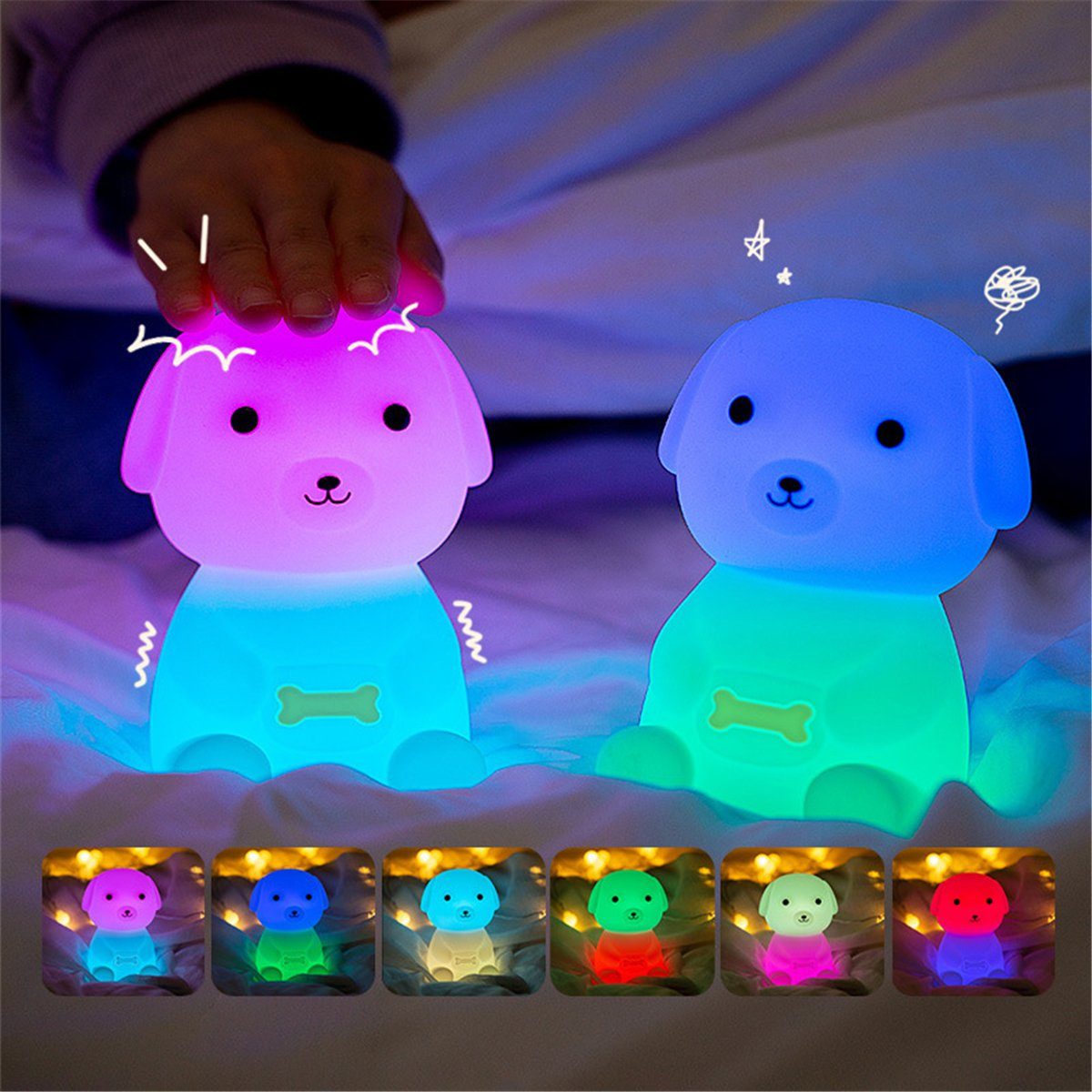 tragbar Nachtlicht K&B USB LED-Kinder-Silikon-Touch-Schlaflicht, LED