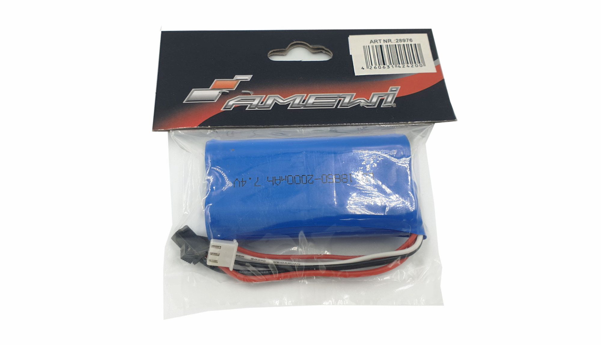 RC-Bagger Amewi LiIon Akku 7,4V 2000mAh HBX Stecker