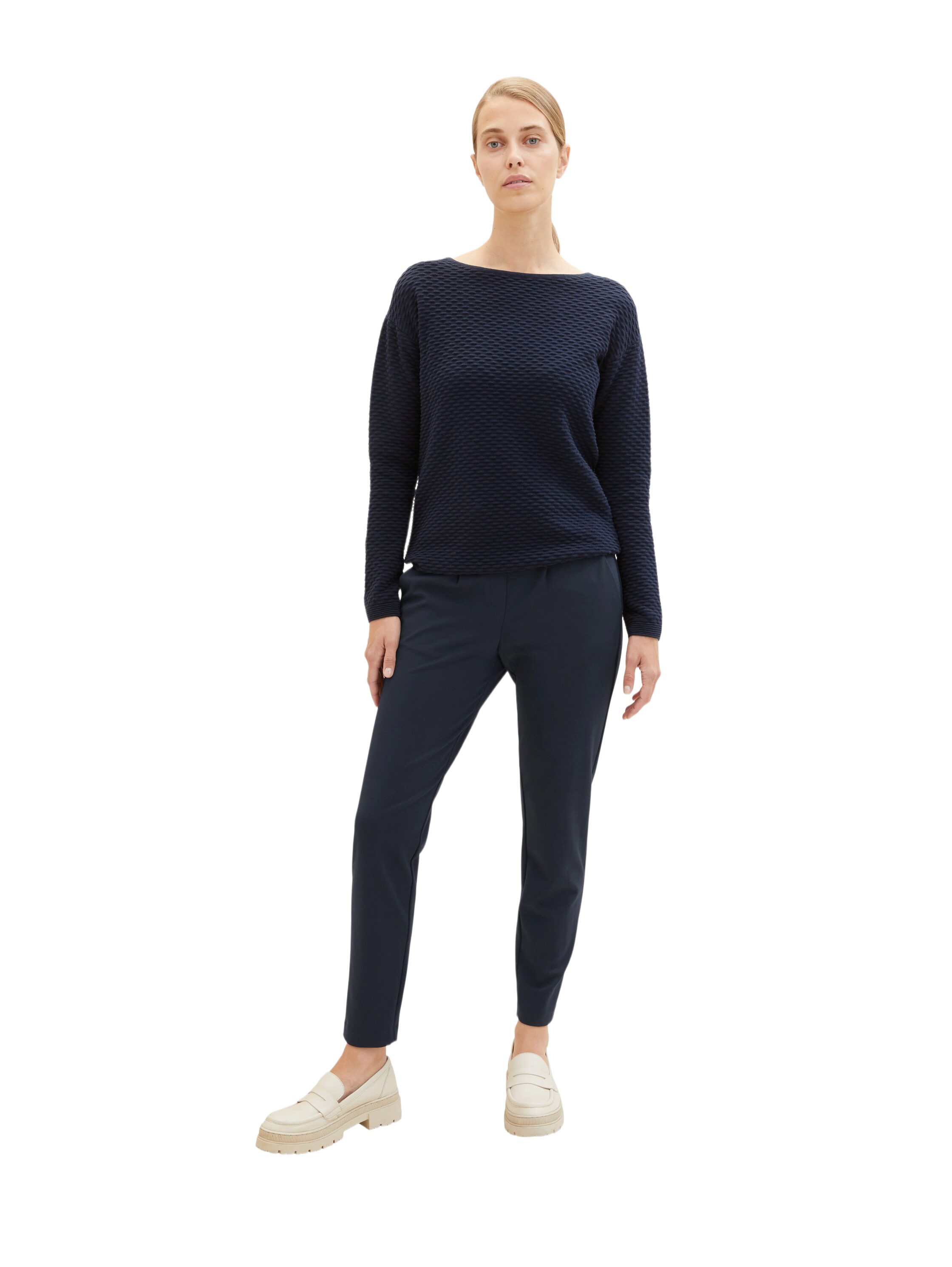 TOM TAILOR Jerseyhose N blau,Casual,Viskose,Unifarben,Gerade,Mittel