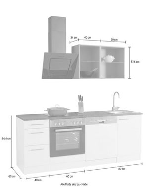 OPTIFIT Küchenzeile Mini, ohne E-Geräte, Breite 210 cm