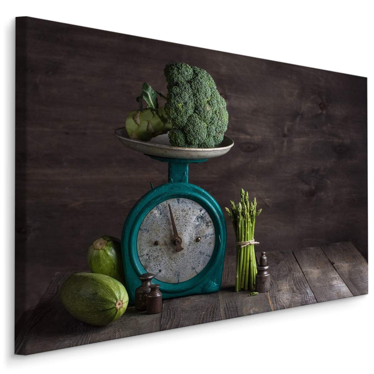 Muralo Leinwandbild Abstrakt – Leinwandbild Wandbild Kunstdruck Wohnzimmer, Abstrakt (1 St), Essen – Gemüse – Spargel, 70 x 50 cm, aufhängefertig