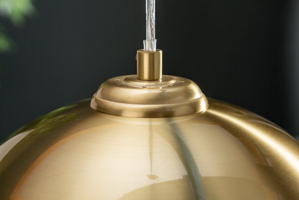 Esszimmer Wohnzimmer Hängeleuchte Leuchtmittel, GOLDEN · · gold, · Kugel Metall ohne BALL · riess-ambiente Modern 30cm