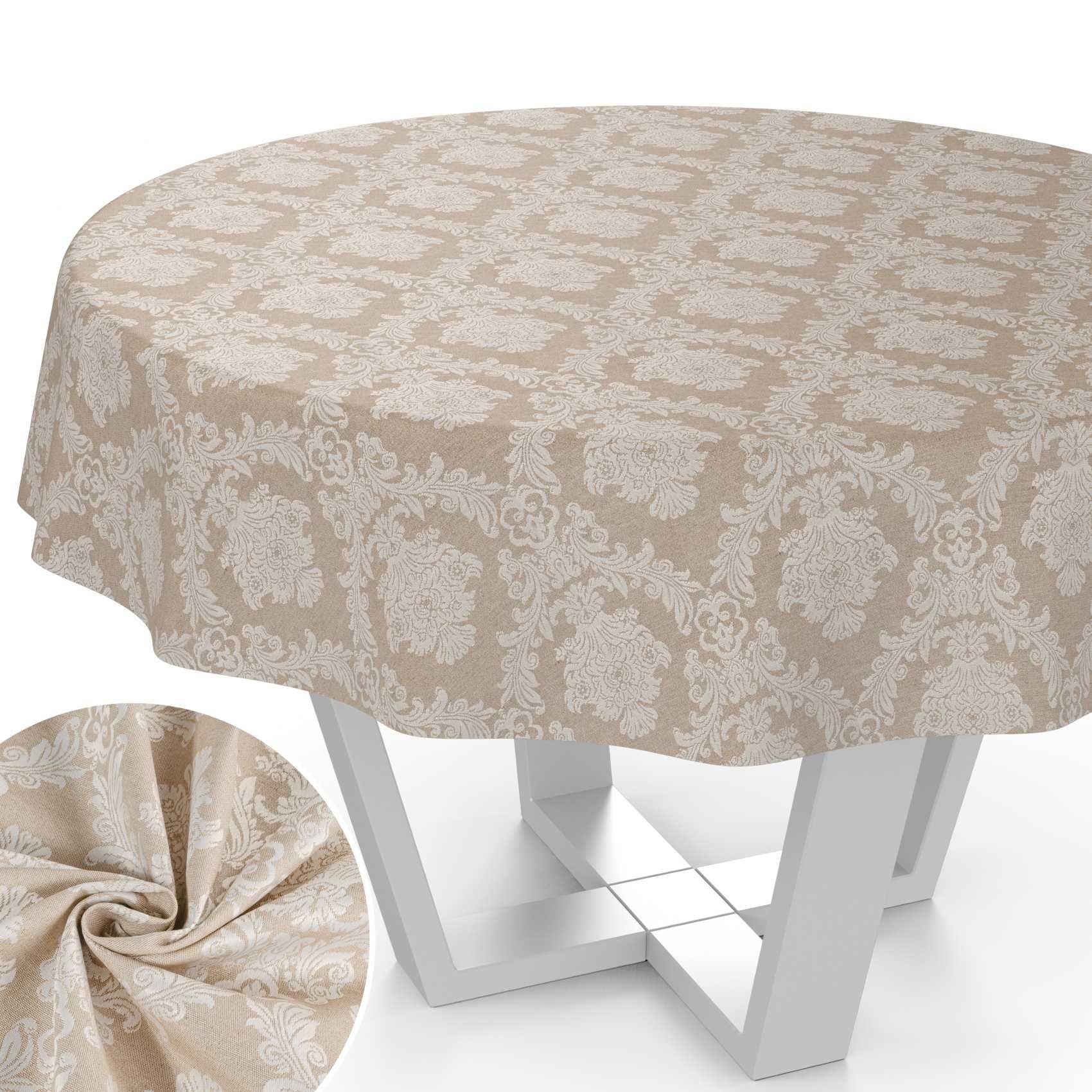 ANRO Tischdecke aus Stoff UNI Farben wasserabweisend Tischtuch Tischwäsche (Einzelstück 1-tlg), mit Acryl Beschichtung