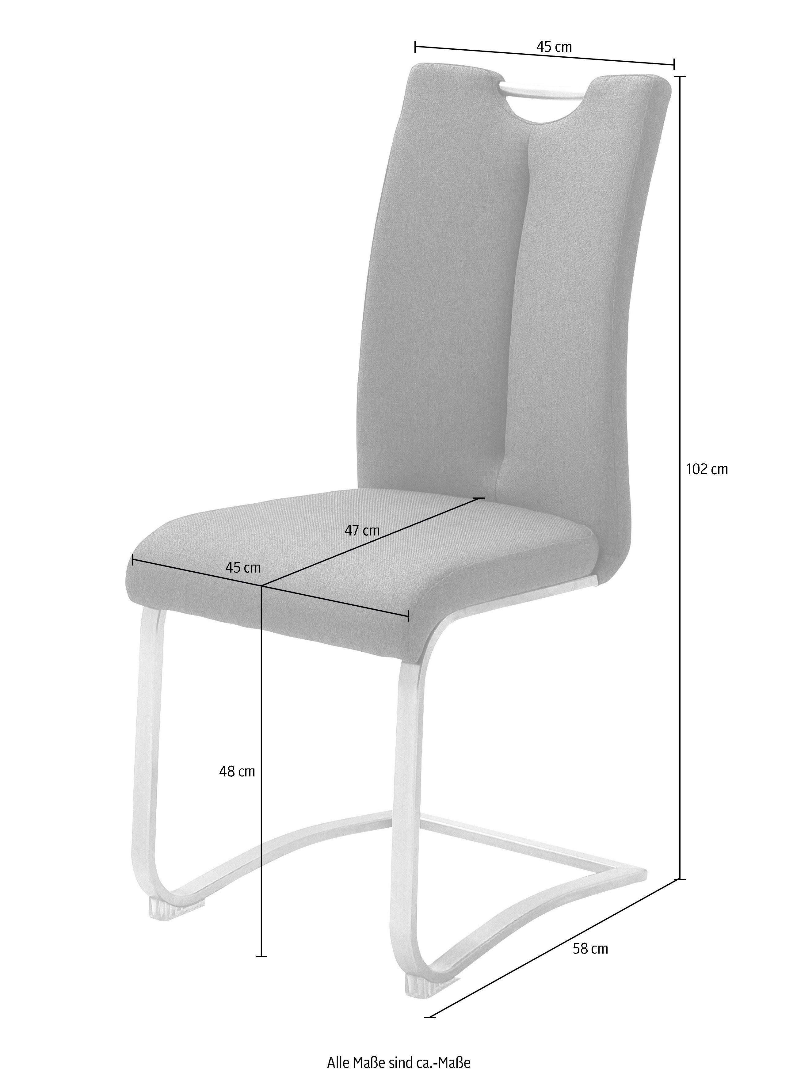 Set, Griffloch, 2-er belastbarkeit | 2 Artos Braun mit Freischwinger St), (Set, kg Stuhl Braun XL 140 bis MCA furniture