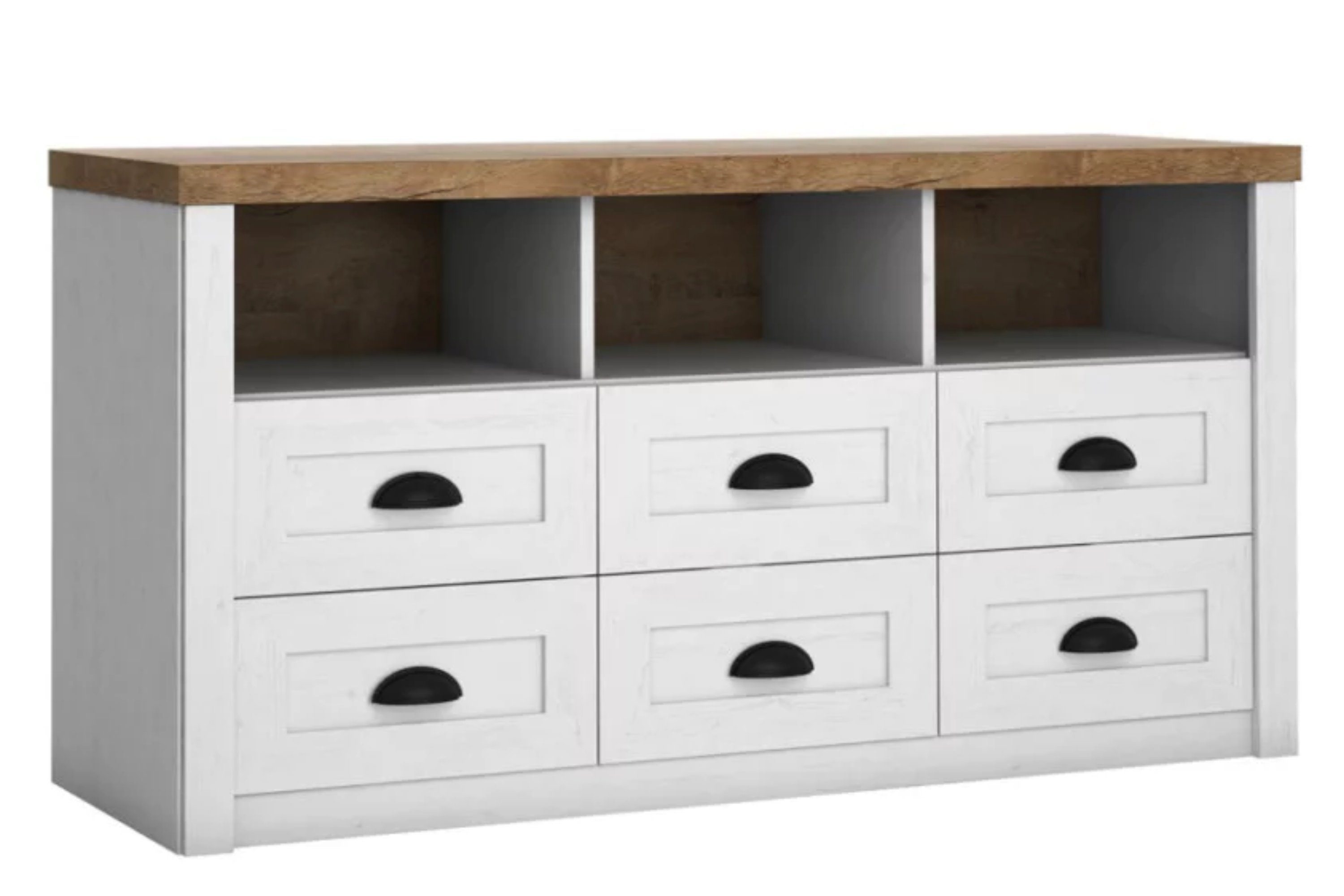 KONSIMO® TV-Schrank LEMAS Lowboard, TV-Board, hergestellt in der EU mit Schubladen, Stauraum, Provenzalische Stil