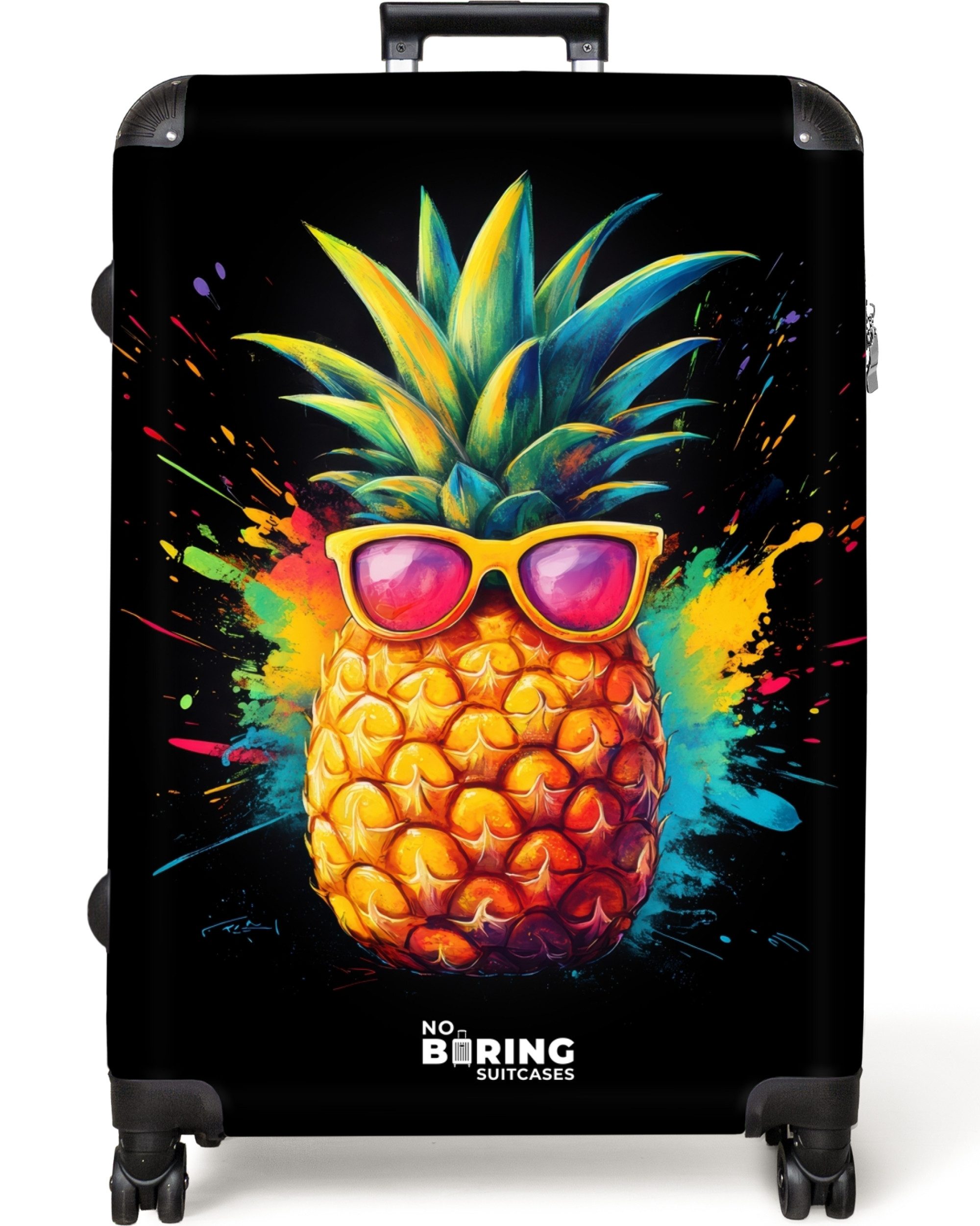 NoBoringSuitcases.com© Hartschalen-Trolley Sommerananas mit Sonnenbrille 77 günstig online kaufen