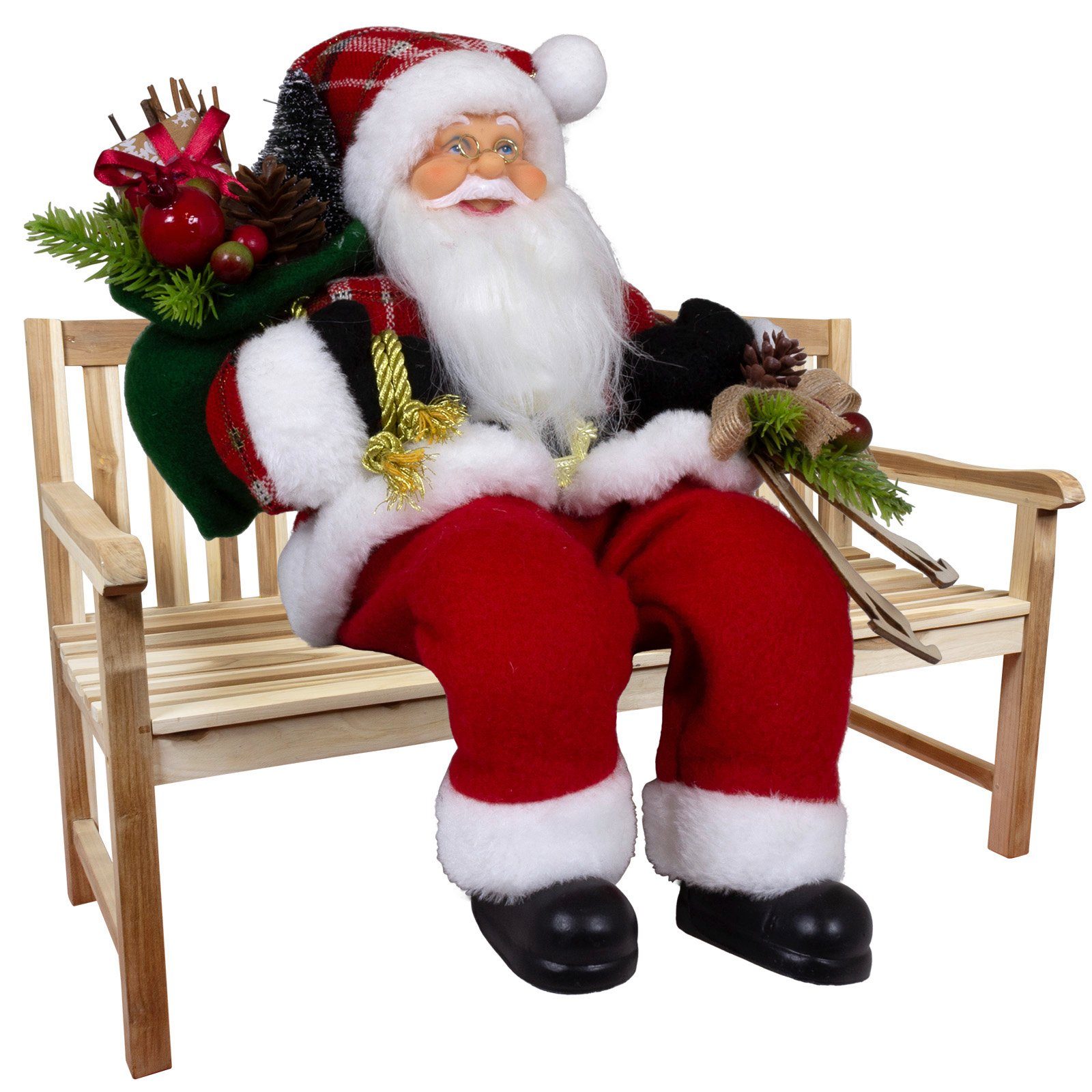 Christmas Paradise Kantenhocker St., (Dekofigur / 45cm Weihnachtsdeko), 30cm, zum Weihnachtsmann 1 Rasmus rot, sitzend Hinsetzen
