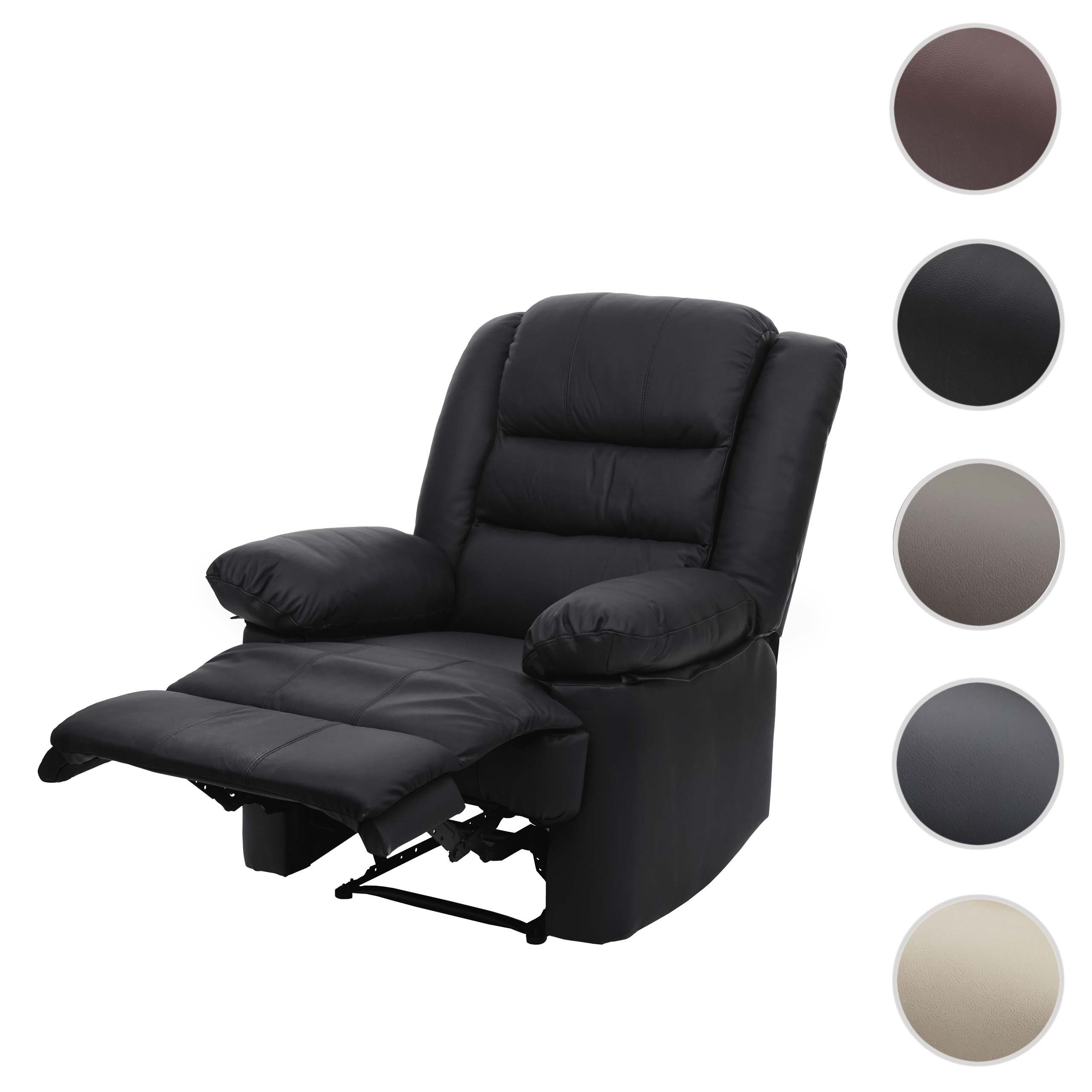 MCW TV-Sessel MCW-G15, Liegefläche: 165 Liegefunktion schwarz Rückenfläche, verstellbar, cm, Verstellbare Fußstütze