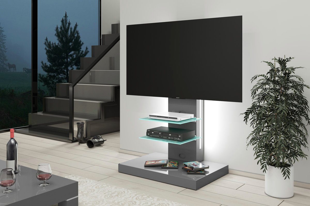 designimpex TV-Rack Design Fernsehtisch H-444 Hochglanz Schrank Möbel TV Rack TV Halterung