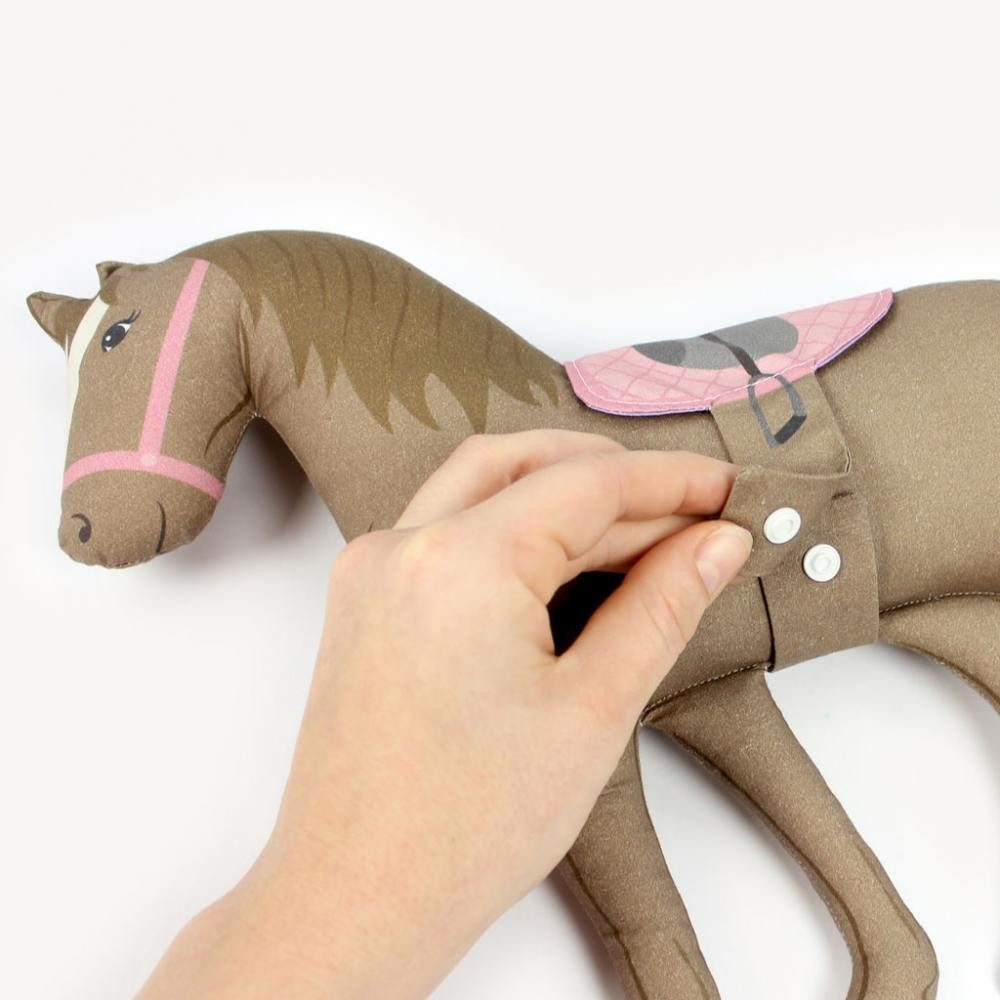 kullaloo Stoff - Cut & Sew Panel HORSE LOVE Pferd Reiterin Nähset – Bild 5 von 5