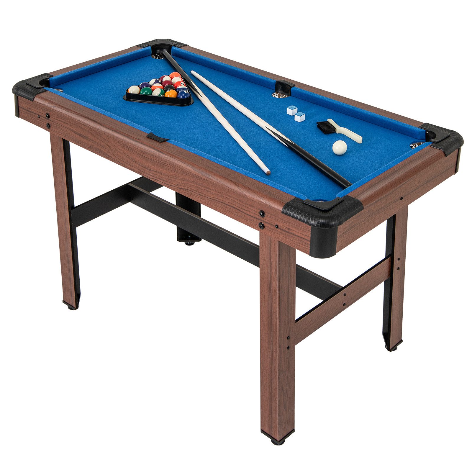 COSTWAY Billardtisch, Holz mit Kugelsatz, 2 Queues