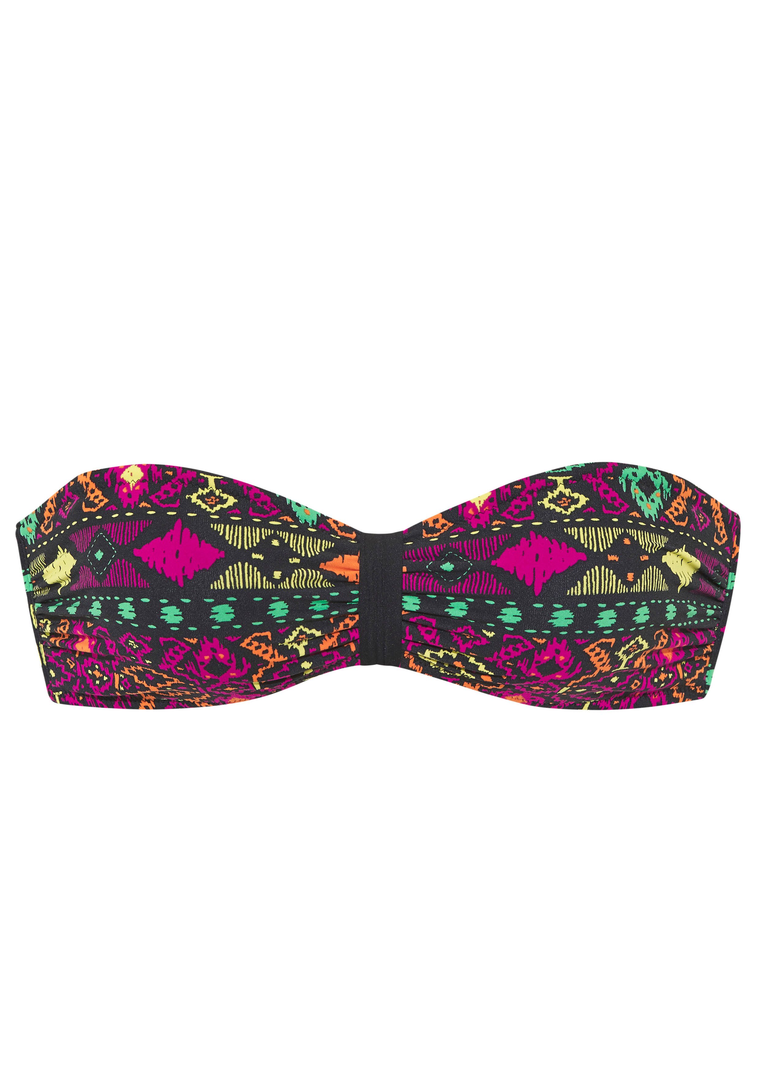 Buffalo Bandeau-Bikini bunter Ethnodruck