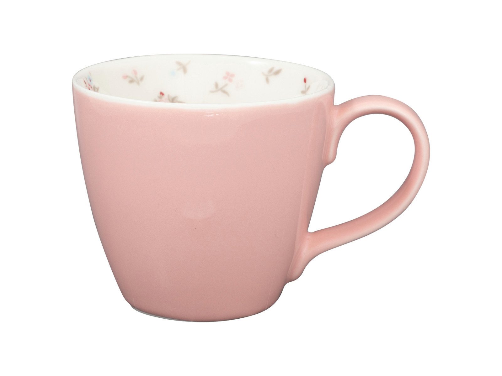Greengate Tasse Junia Tasse pale pink inside 0,35l, Steingut