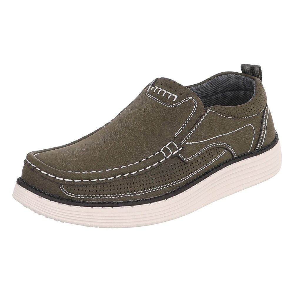 Herren Slip-on Freizeitschuh mit Ziernähten Slipper