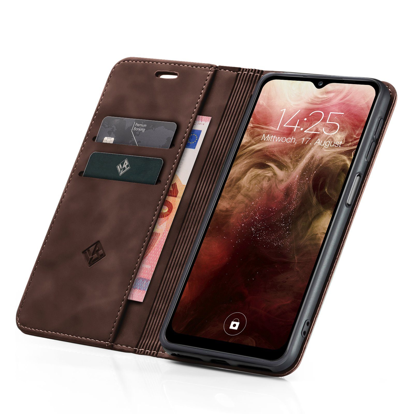 Tec-Expert Handyhülle Tasche Hülle für Samsung Galaxy A13 6.6 Zoll, 6.6, Cover Klapphülle Case mit Kartenfach Fliphülle aufstellbar