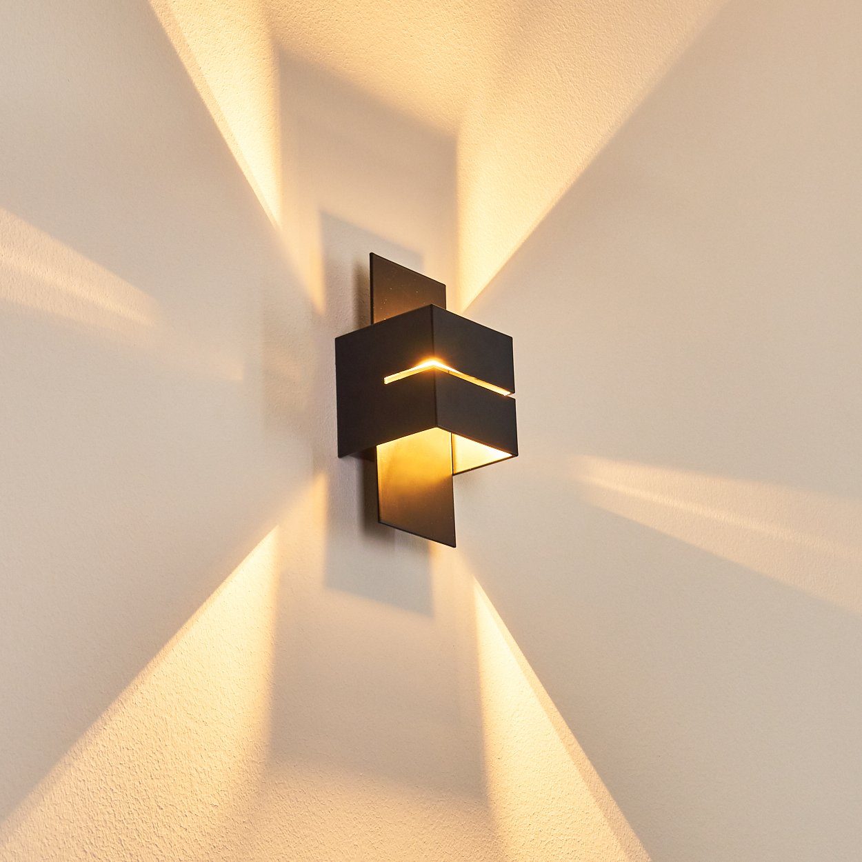 hofstein Wandleuchte »Reppia« Wandlampe aus Metall in Schwarz mit Schlitz, ohne Leuchtmittel, moderne mit Lichteffekt, 1xG9, Cube/Innen mit Up & Down-Effekt