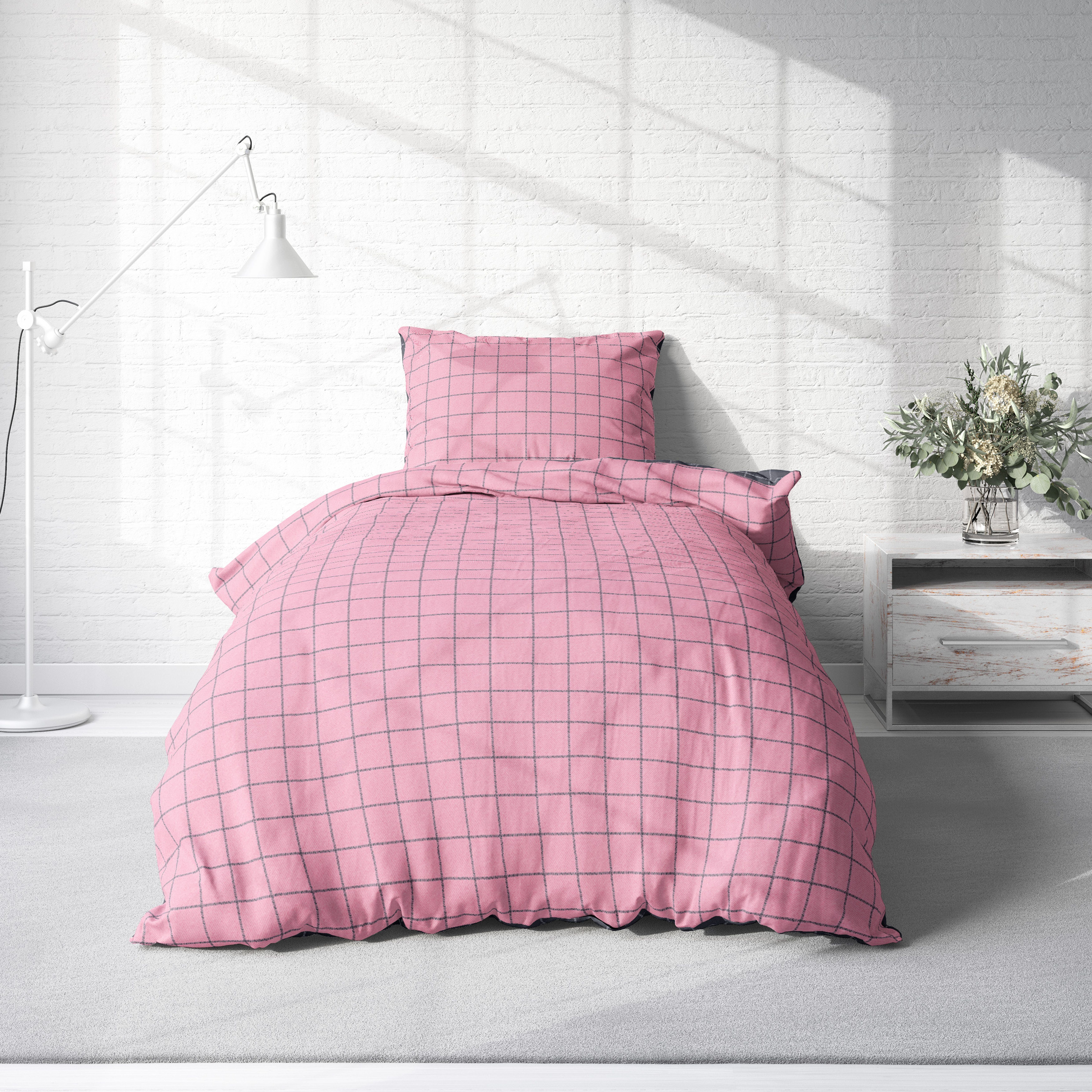 One Home Bettwäsche Wende Karo, Renforcé, günstig online kaufen