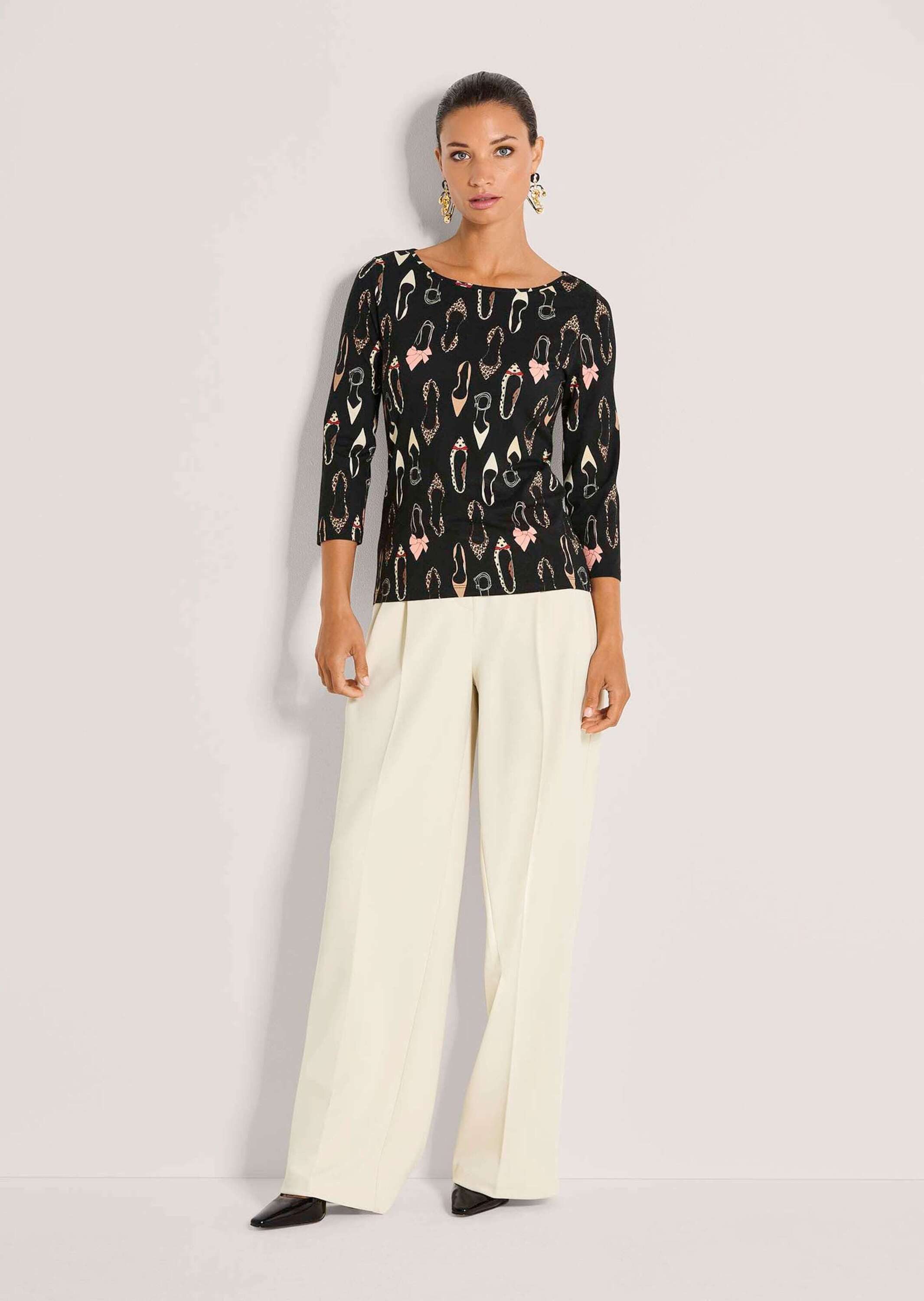 Langarmshirt Rundhals-Shirt mit All-Over-Print