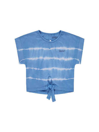Esprit T-Shirt »T-Shirt im Batik-Look mit Knoten-Detail« (1-tlg)