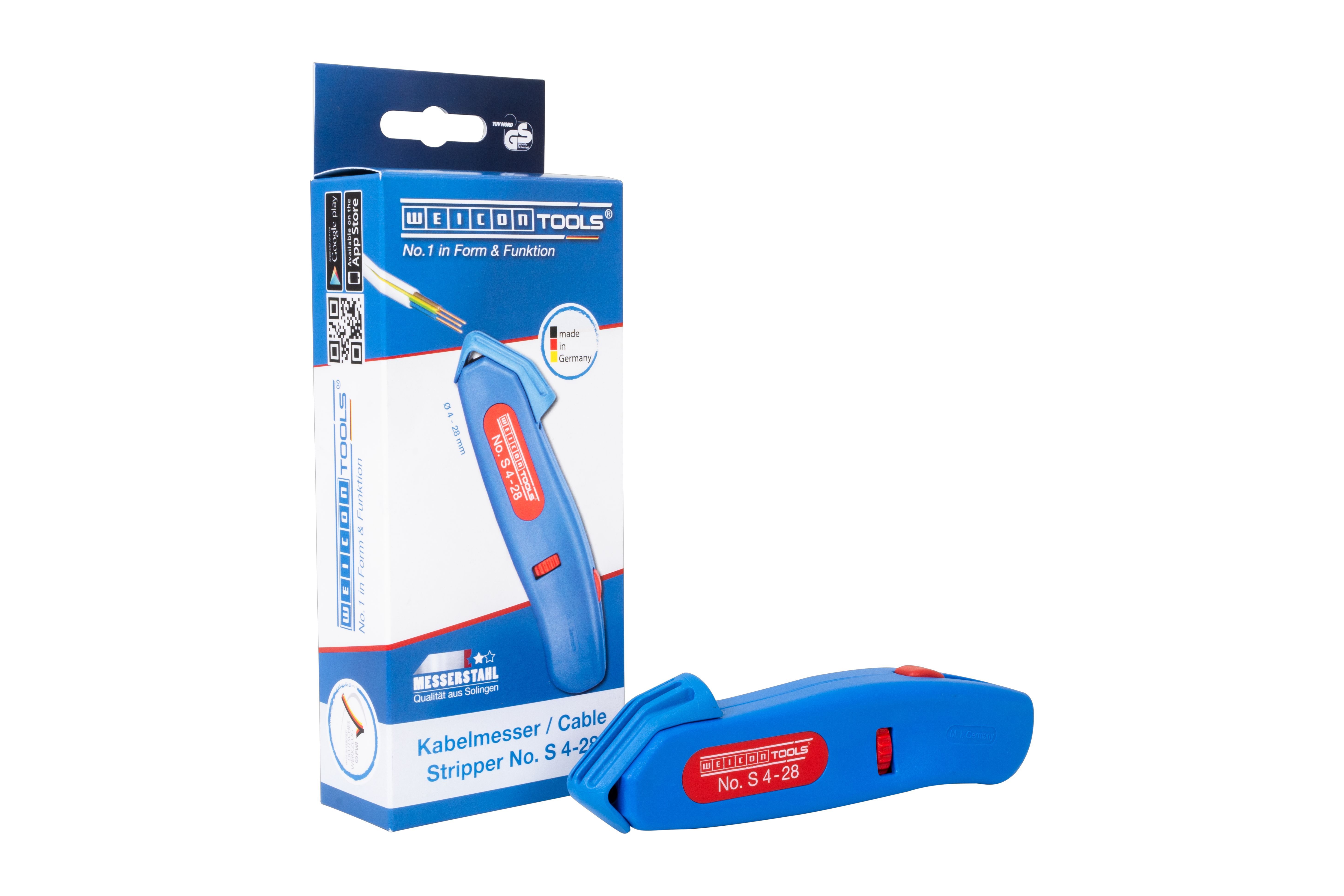 WEICON Kabelmesser No. S 4-28 Multi mit integrierter Abisolierfunktion von 0,5 - 6,0 mm², (Packung, 1-tlg), TÜV-zertifiziert