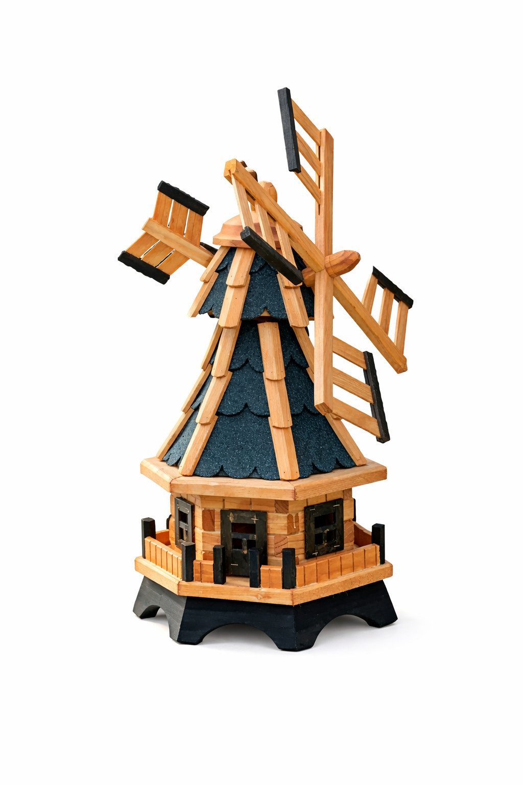 Holzdekoladen Deko-Windrad Garten-Windmühle Holz 70 cm kugelgelagert drehbar Deko
