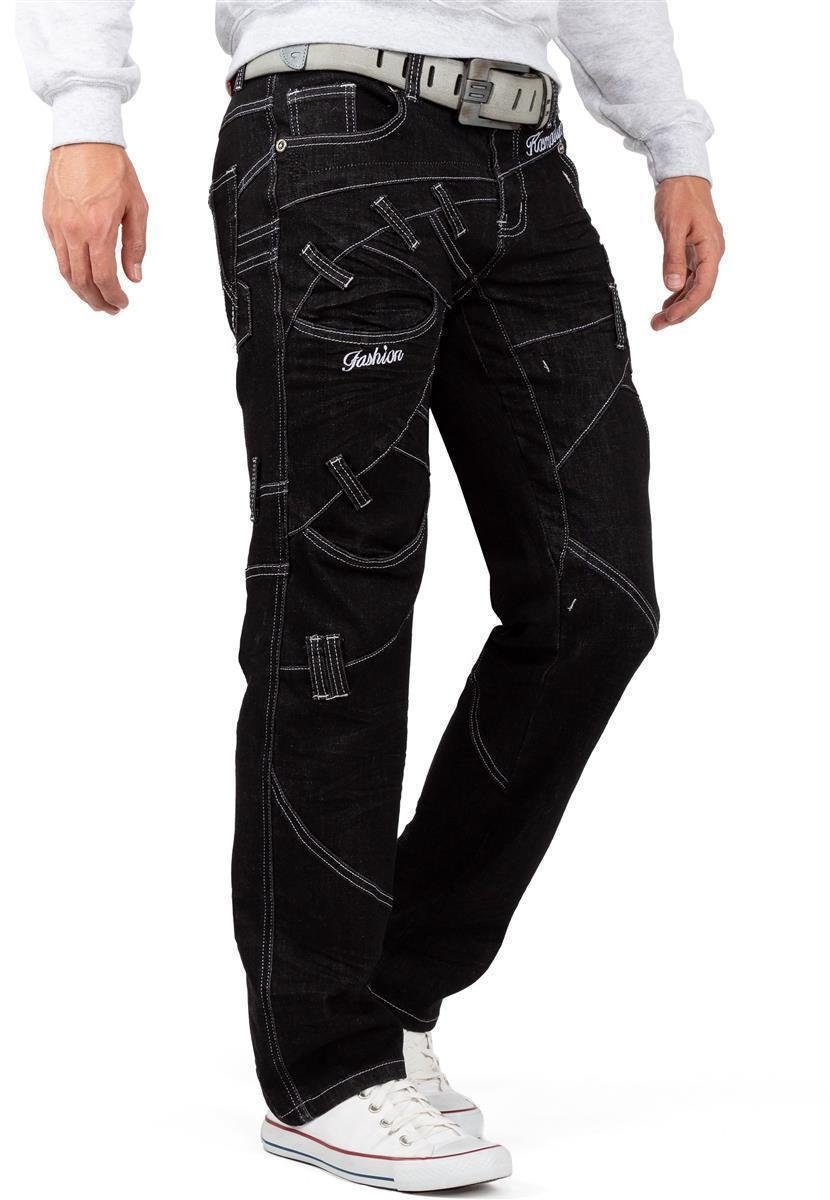 Kosmo Moderne Herren 5-Pocket-Jeans mit Lupo BA-KM130-1 Hose Kontrastnähten Verzierungen und
