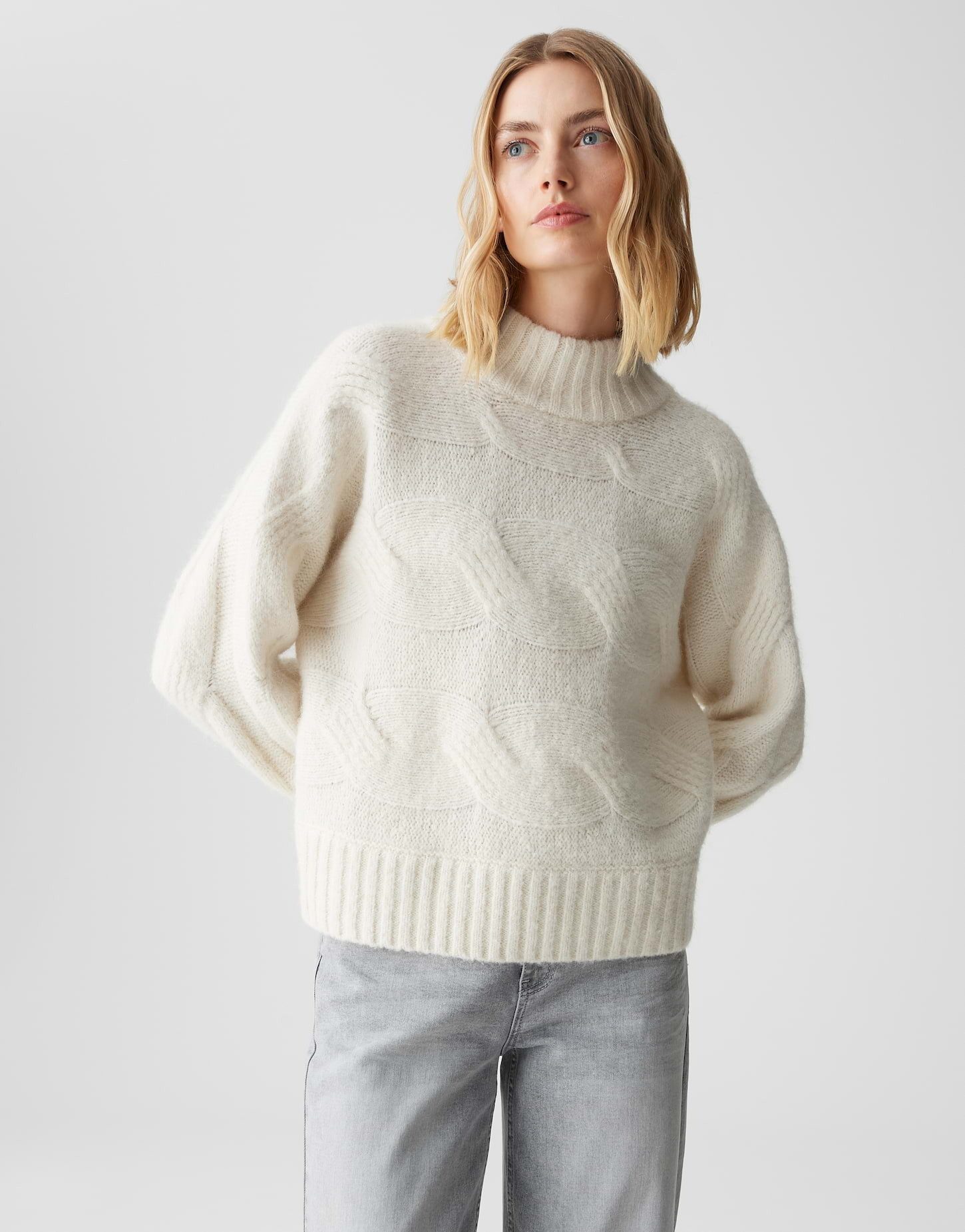 OPUS Strickpullover PORTREE Regular Fit mit Zopfmuster lockere Passform, we günstig online kaufen