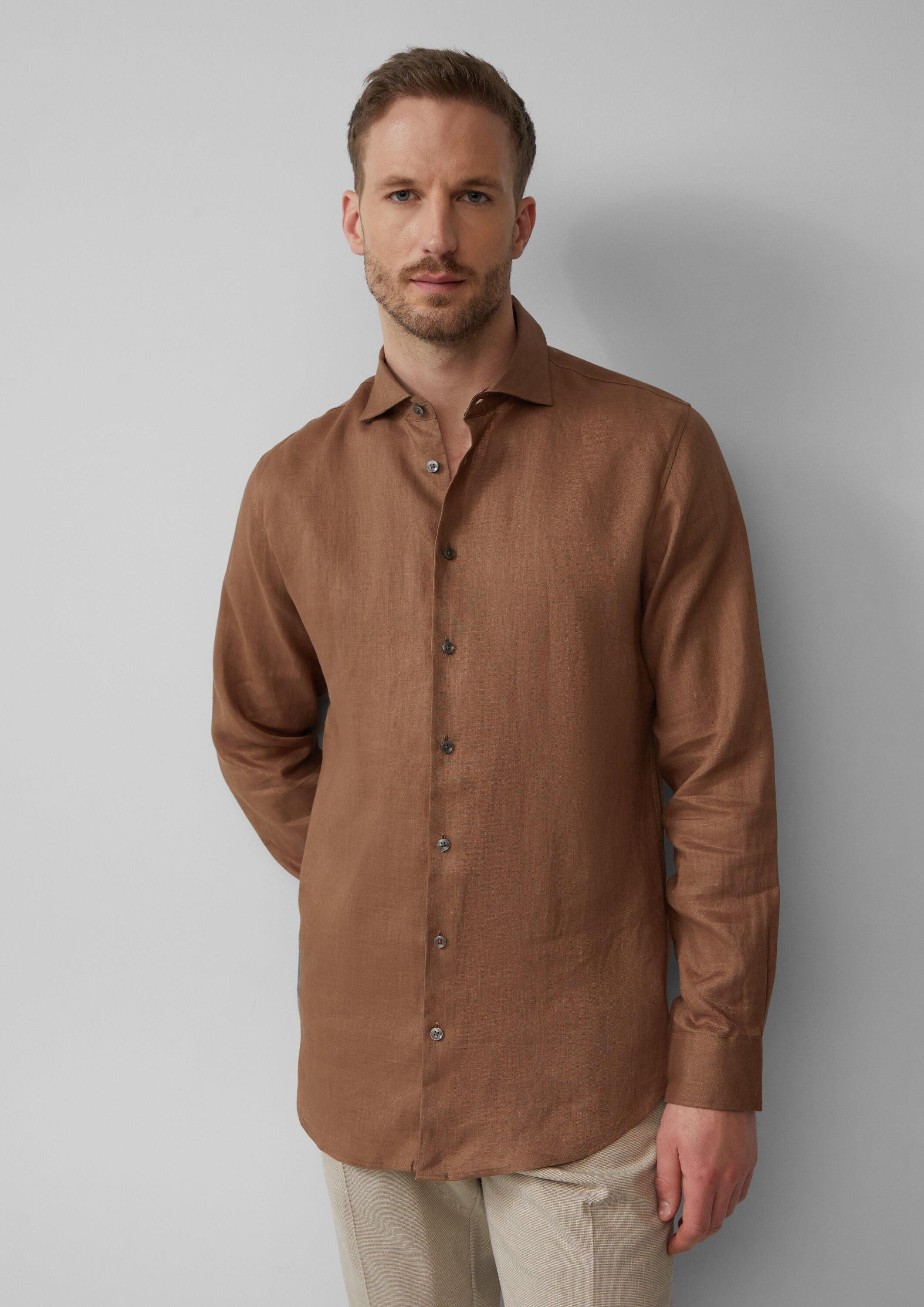 s.Oliver Langarmhemd Hemd Tailored Fit: Langarmhemd aus Leinen mit elegante günstig online kaufen