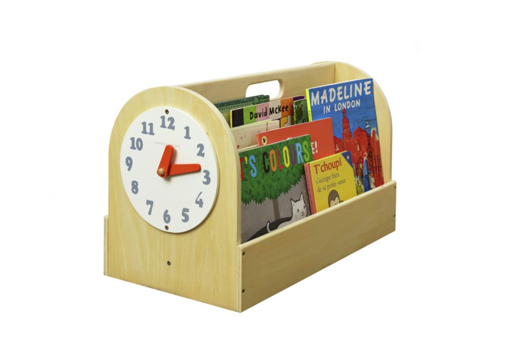 Tidy Books Bücherregal Bücherbox mit Spielzeuguhr, weiß oder natur