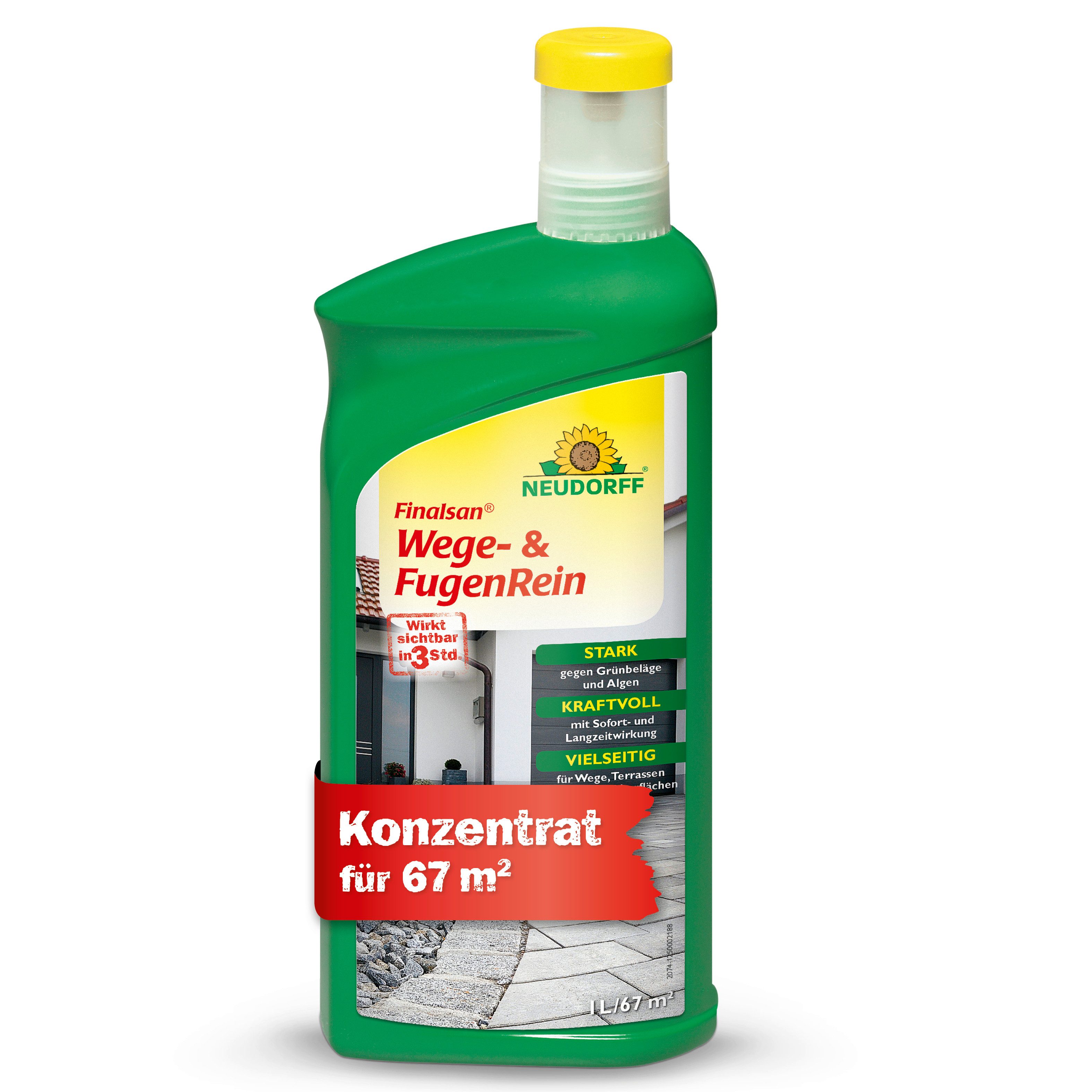 Neudorff Unkrautbekämpfungsmittel Finalsan Wege- und FugenRein 1 Liter, 1000 ml, 1 St., Gegen Algen & Grünbeläge auf Wegen, Terrassen und Mauern, Konzentrat zum Spritzen & Gießen auf verschiedenen Außenflächen, Konzentrat zum Spritzen & Gießen gegen Algen und Grünbeläge