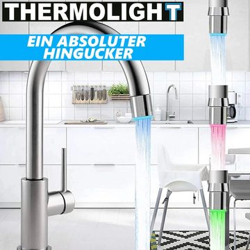 MAVURA Wasserhahnfilter THERMOLIGHT LED Wasserhahn Aufsatz Licht Küche Bad Thermosensor, Luftsprudler Wasserhahnaufsatz temperaturempfindlich