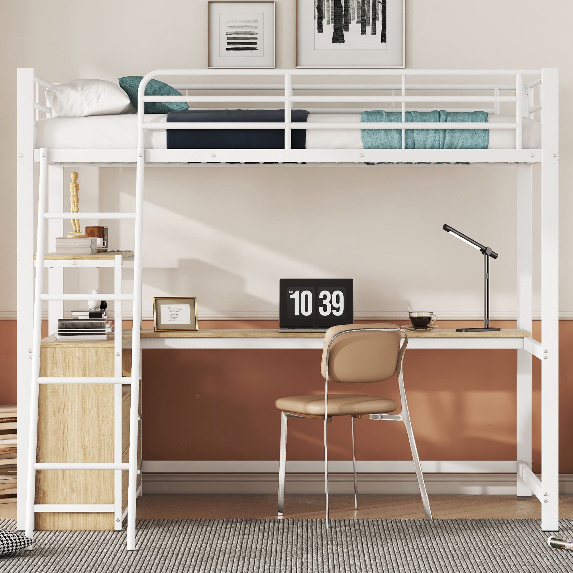 Flieks Hochbett Kinderbett Metallbett 90x200cm mit günstig online kaufen
