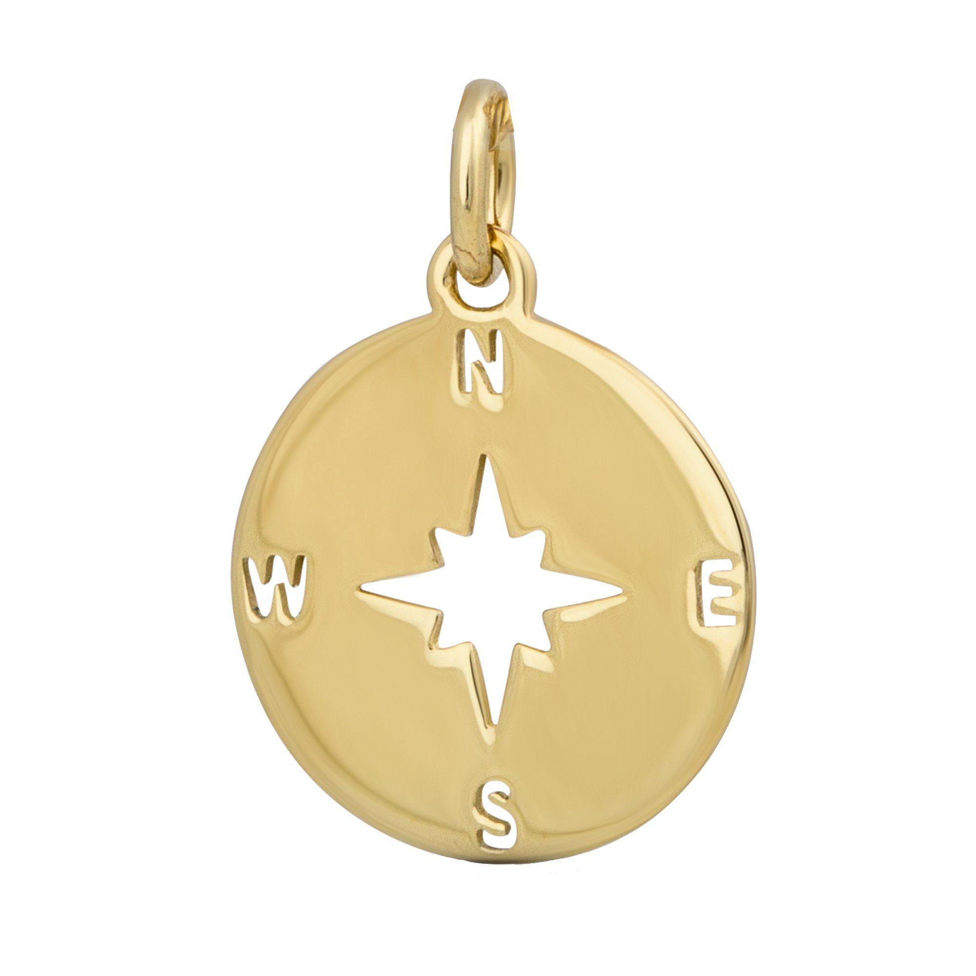 375 Kompass-Motiv Gold Kettenanhänger Orolino