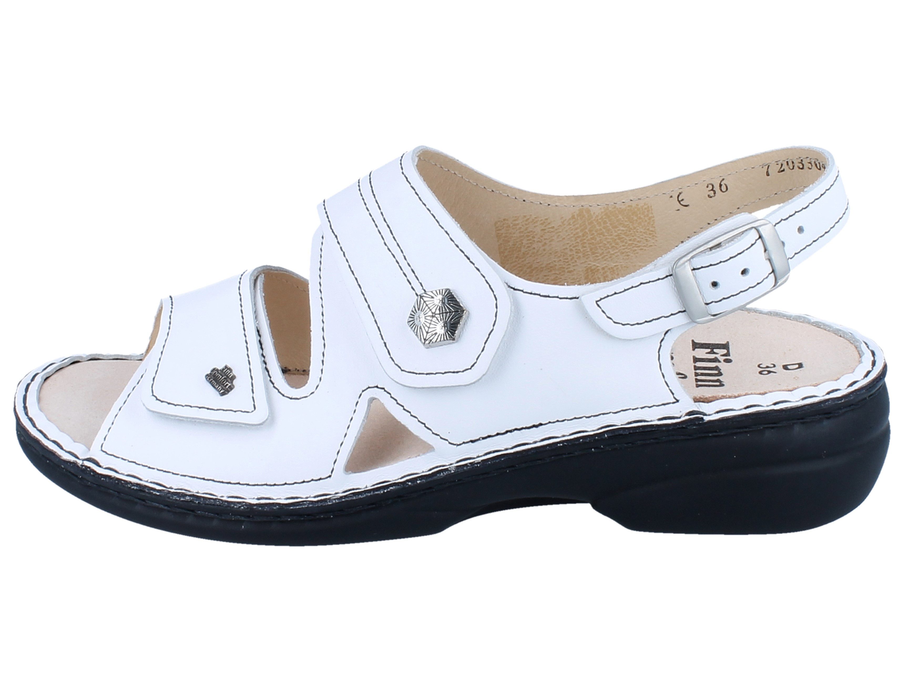 Finn Comfort FINN COMFORT Milos Damen Sandale weiss Glattleder - Größe: 35 Sandale Wechselfußbett