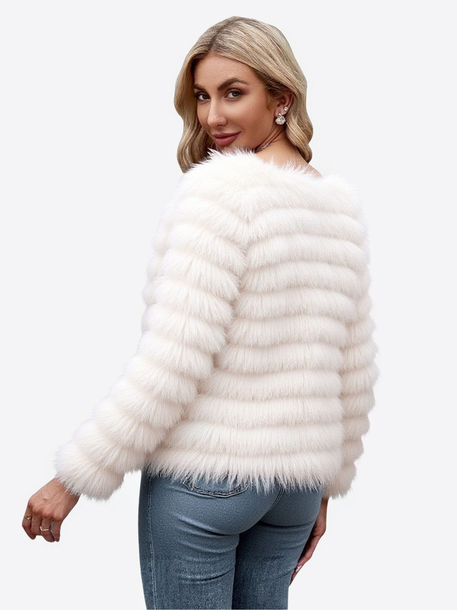 Imily Bela Fellimitatjacke Damen Shaggy Freizeitjacke (Packung, 1-St., 1per günstig online kaufen